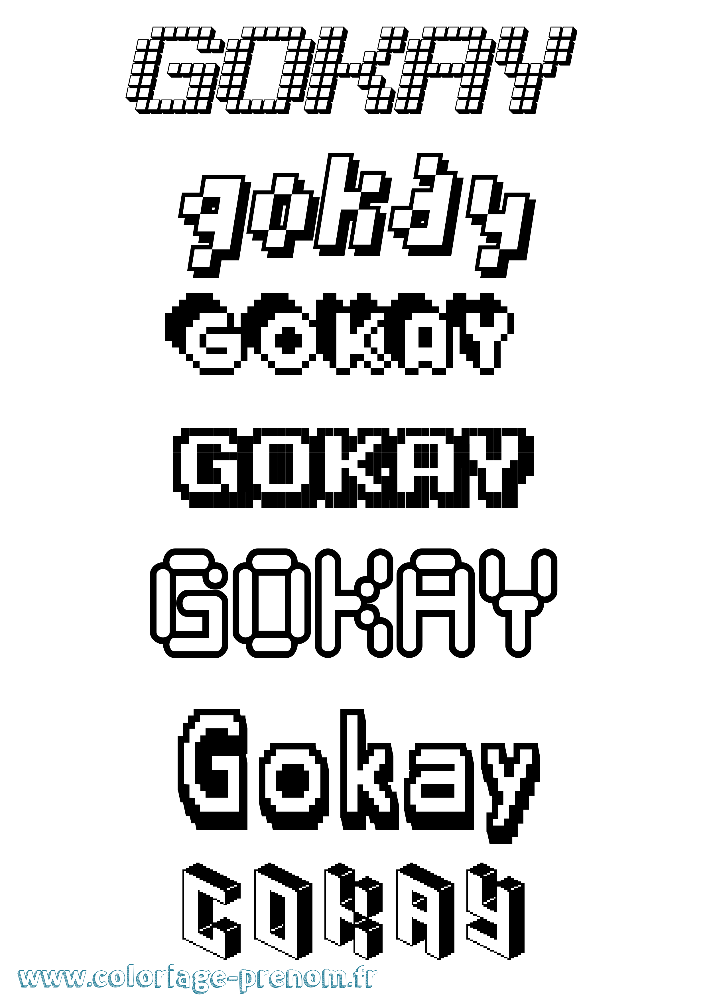 Coloriage Gokay Pixel Coloriage prénom Gokay Pixel