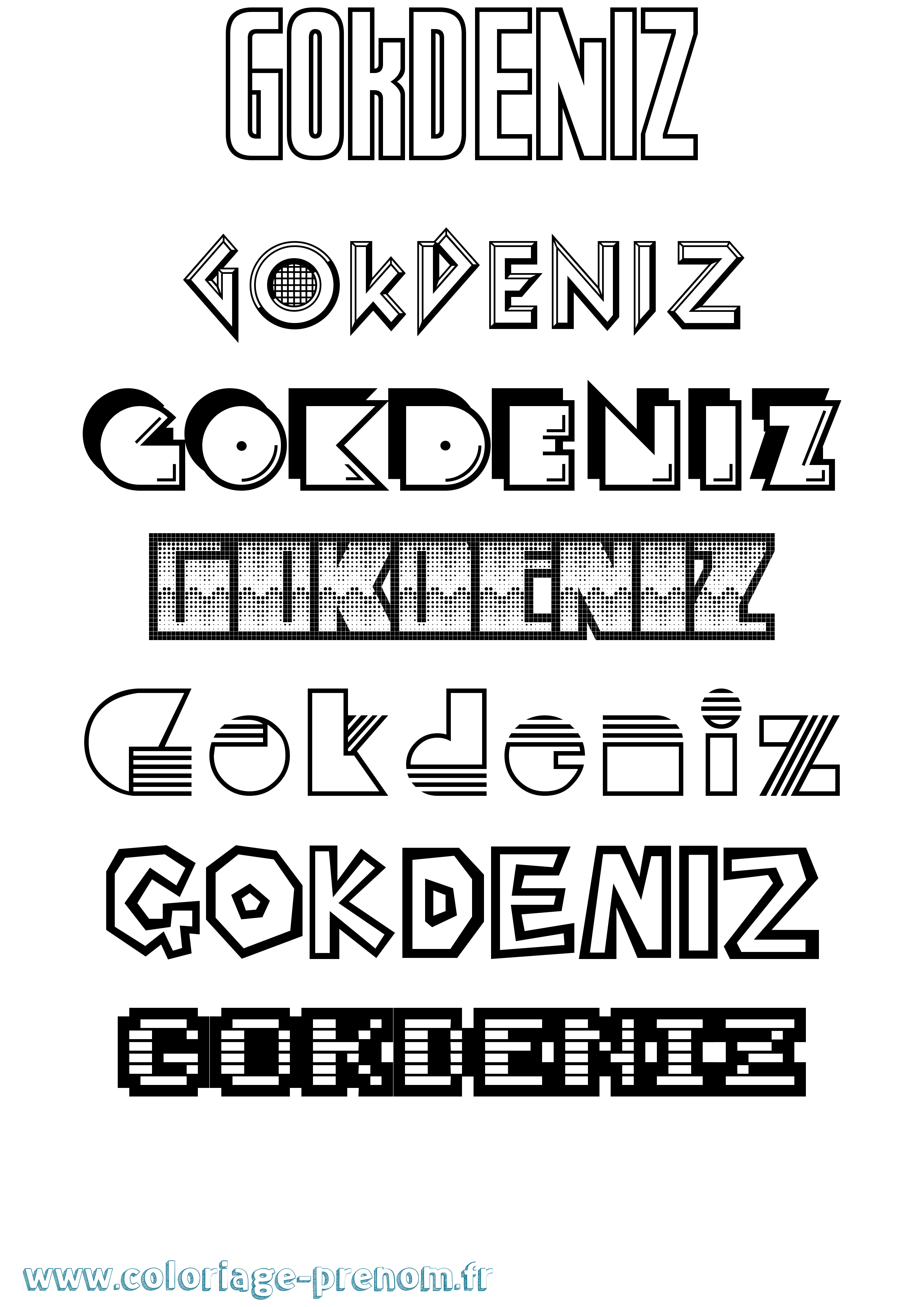 Coloriage Gokdeniz Jeux Vidéos Coloriage prénom Gokdeniz Jeux Vidéos