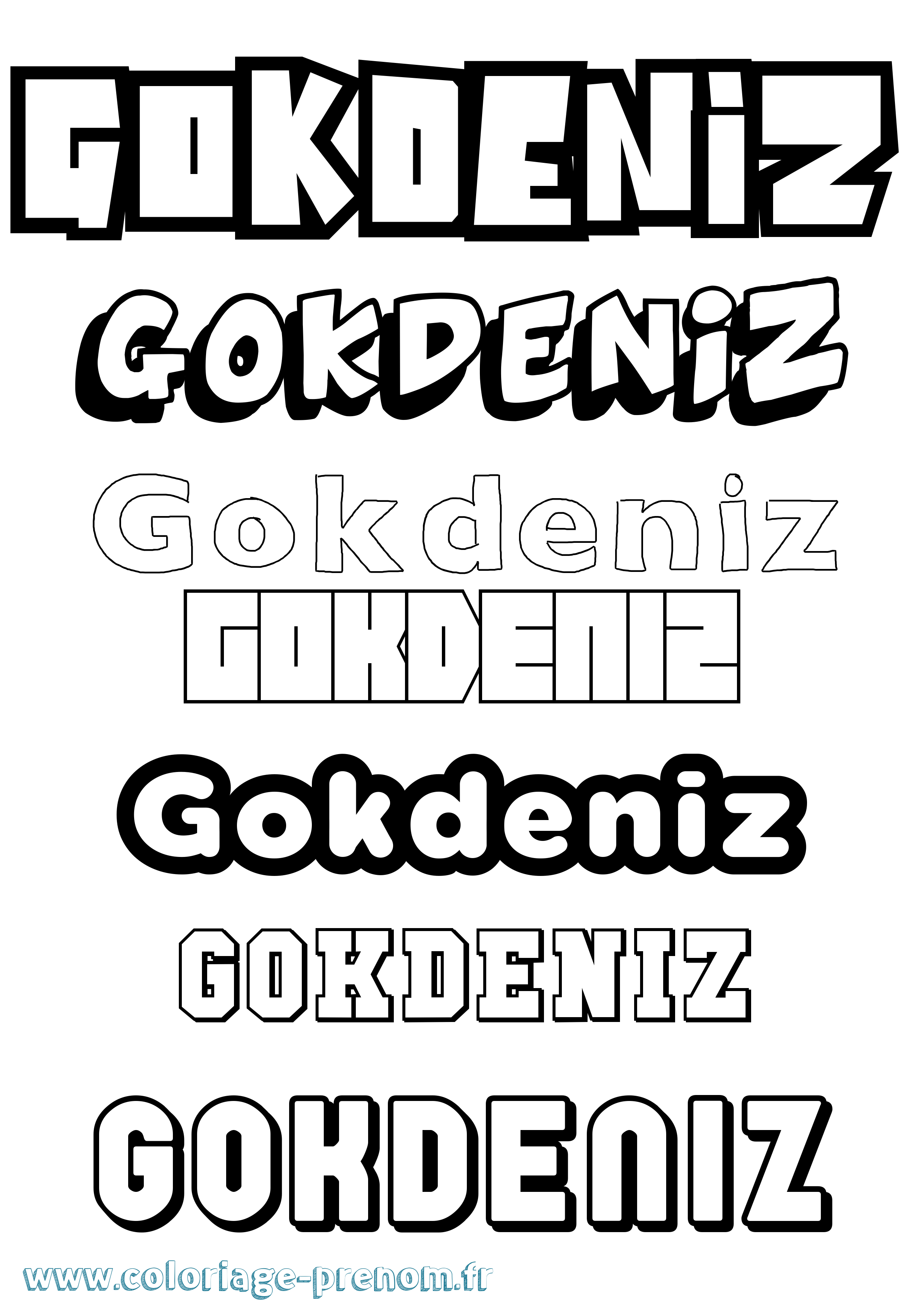 Coloriage Gokdeniz Simple Coloriage prénom Gokdeniz Simple