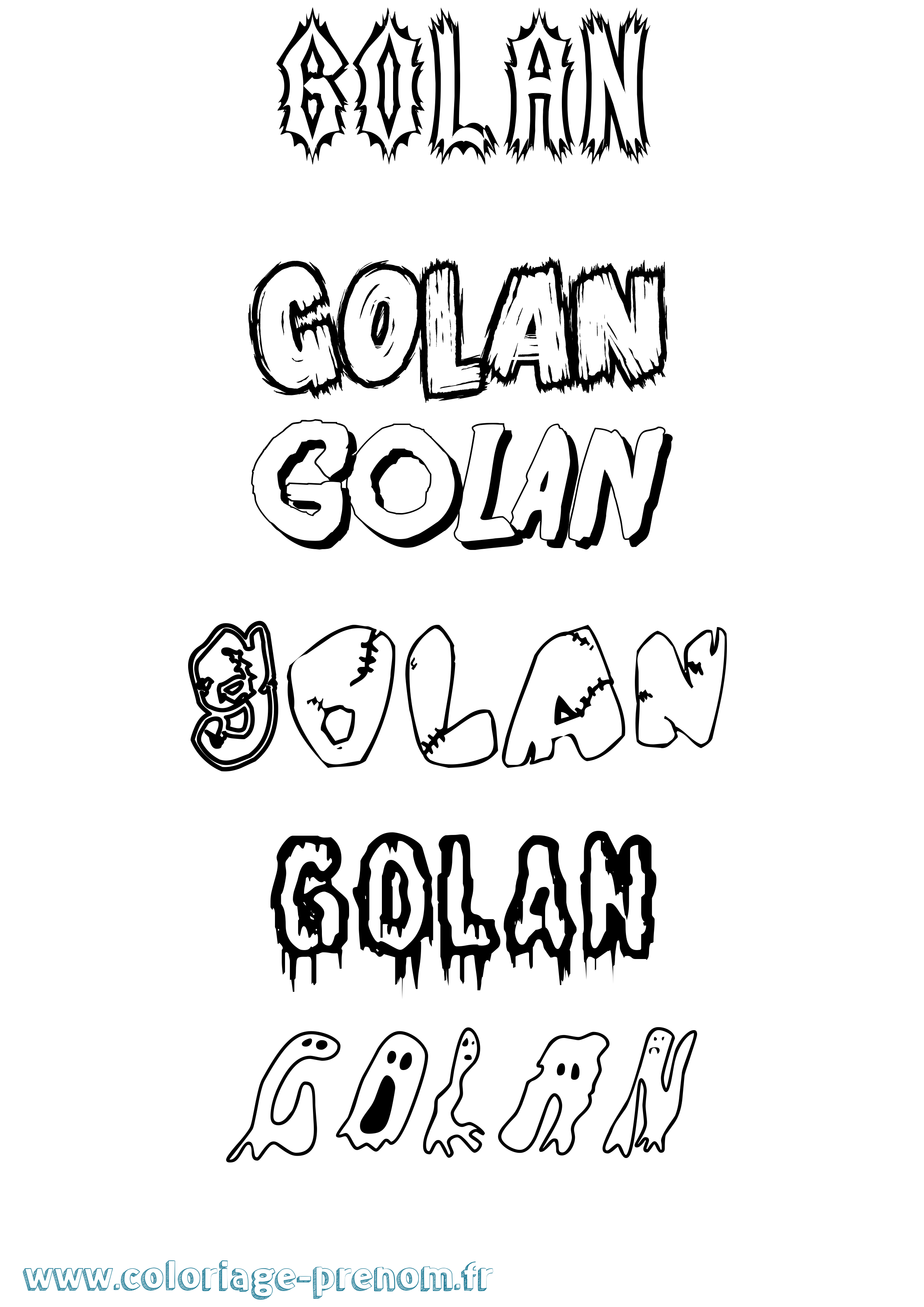 Coloriage Golan Frisson Coloriage prénom Golan Frisson