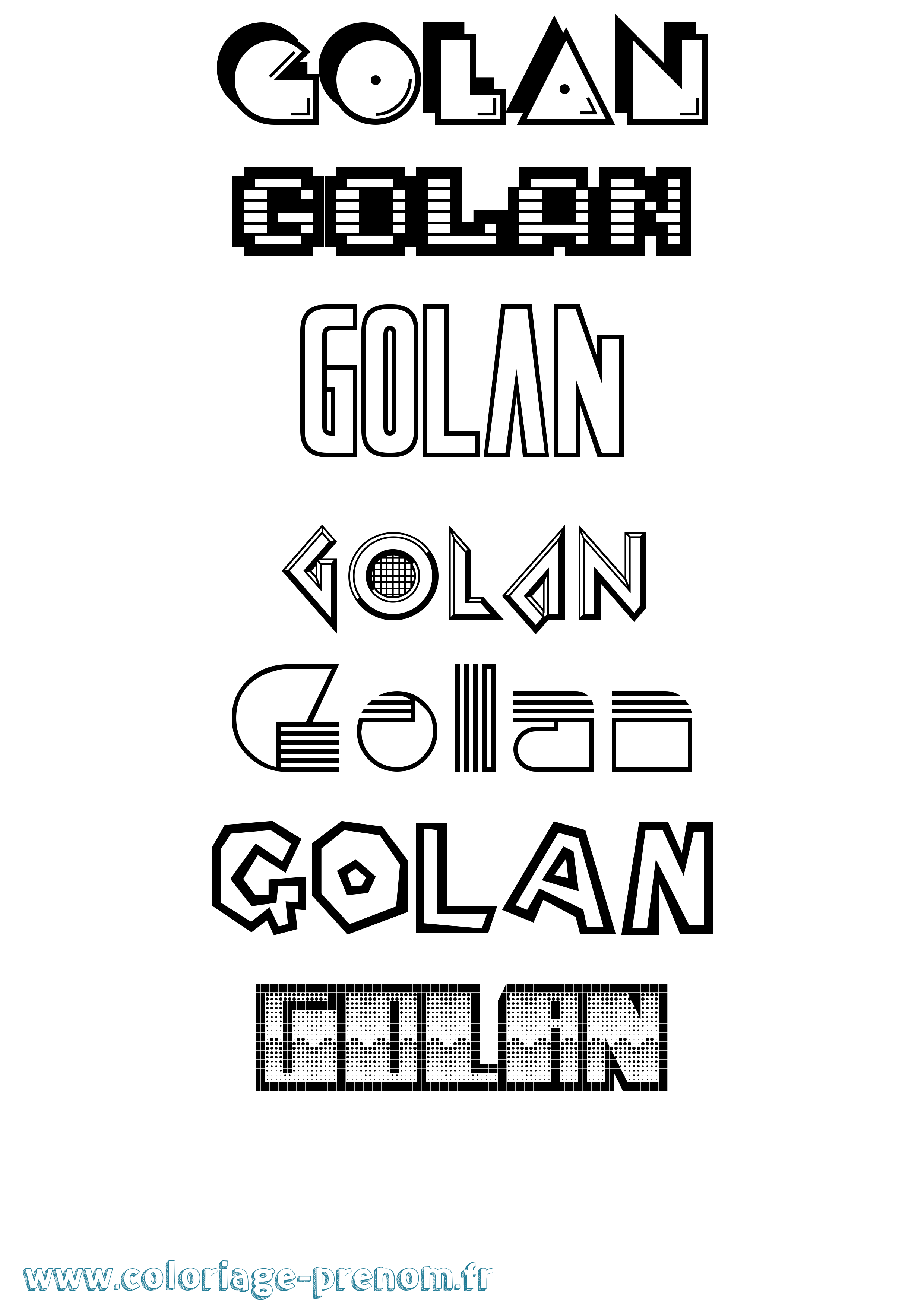 Coloriage Golan Jeux Vidéos Coloriage prénom Golan Jeux Vidéos