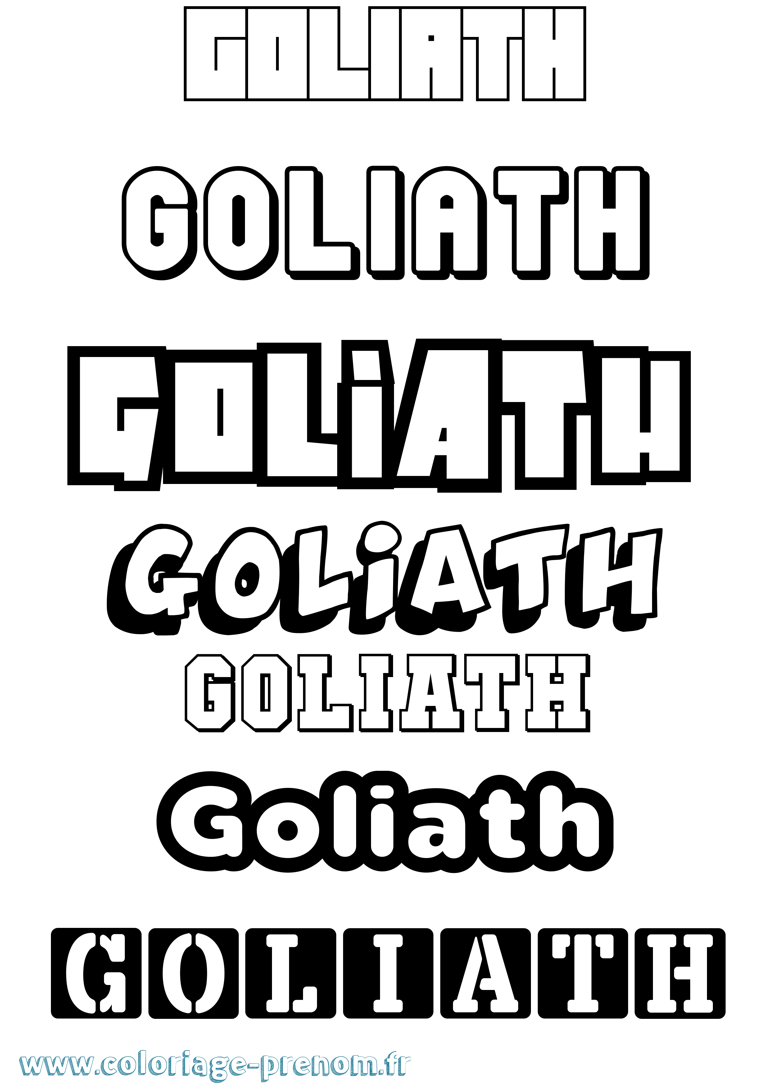 Coloriage Goliath Simple Coloriage prénom Goliath Simple