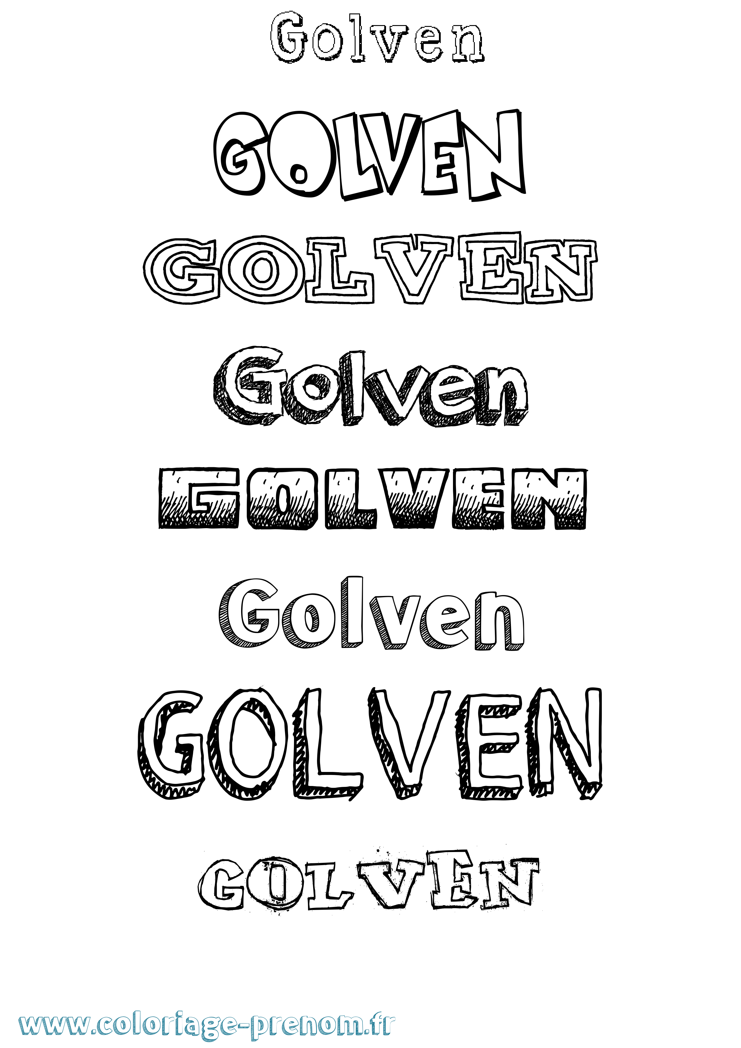 Coloriage Golven Dessiné Coloriage prénom Golven Dessiné