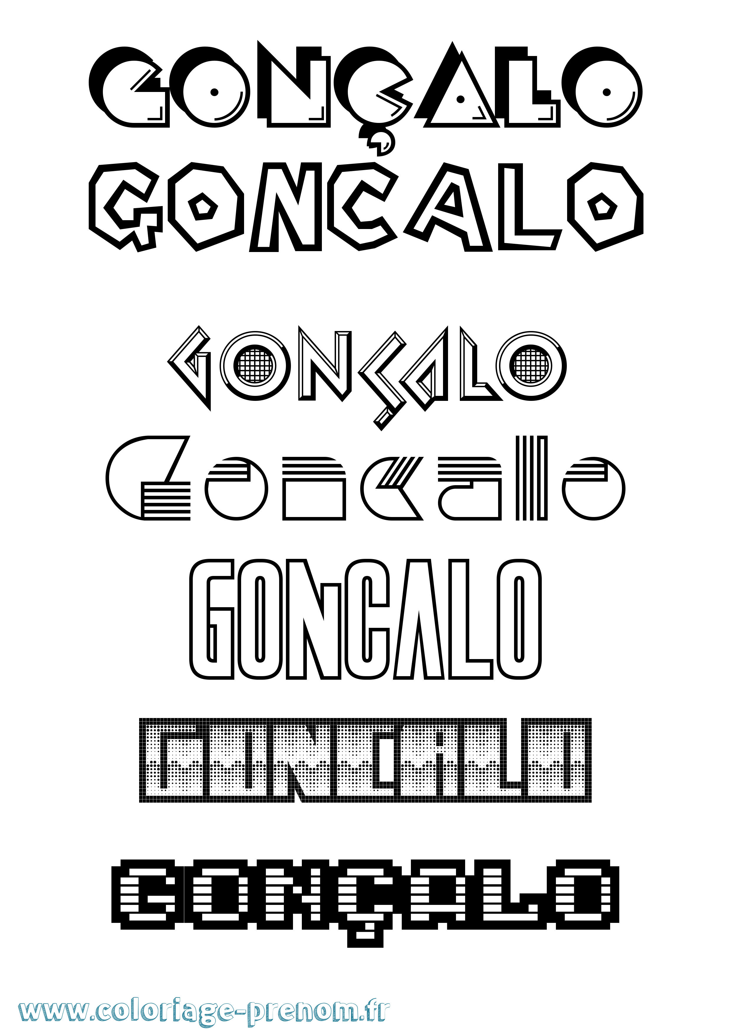 Coloriage Gonçalo Jeux Vidéos Coloriage prénom Gonçalo Jeux Vidéos