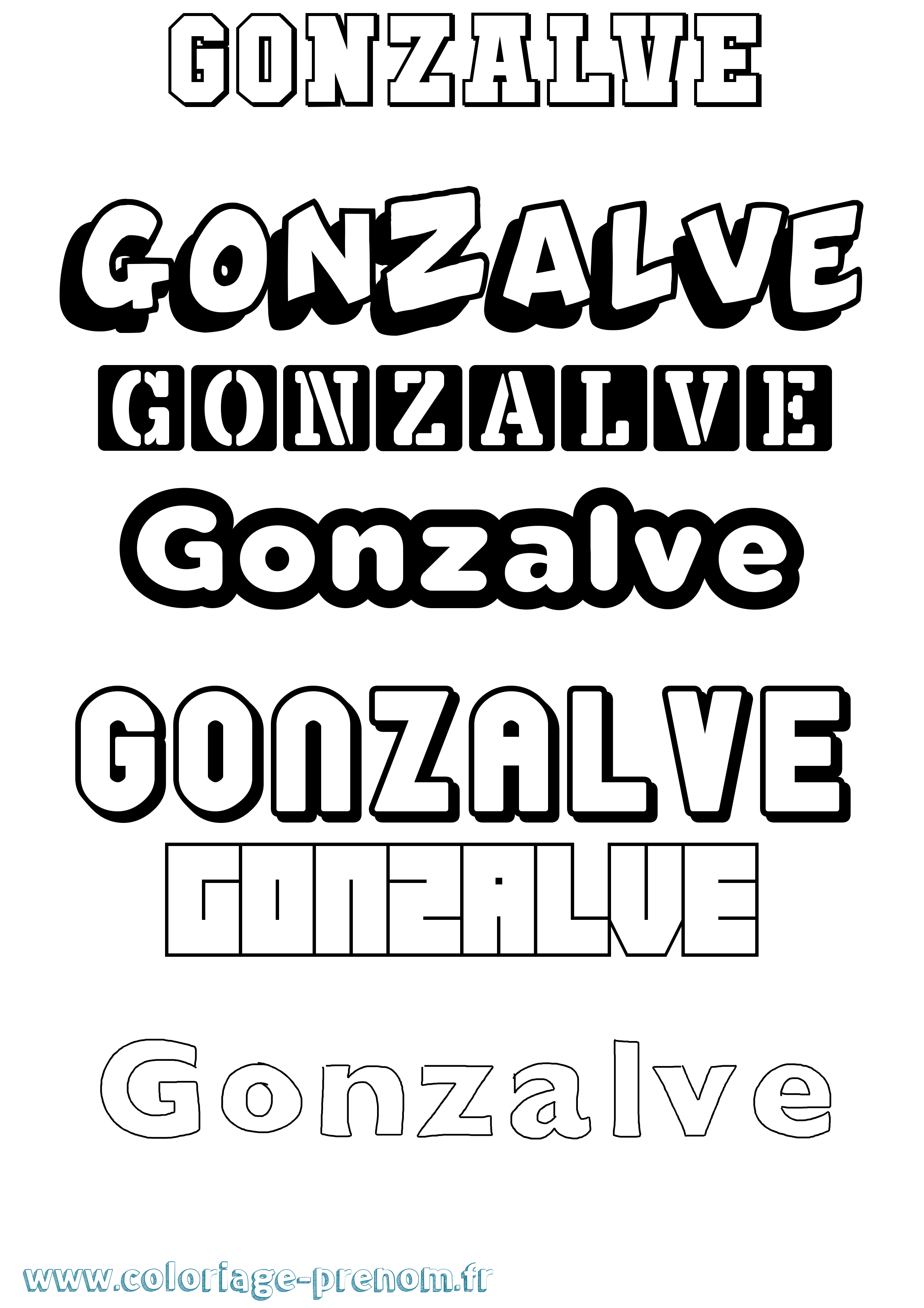 Coloriage Gonzalve Simple Coloriage prénom Gonzalve Simple