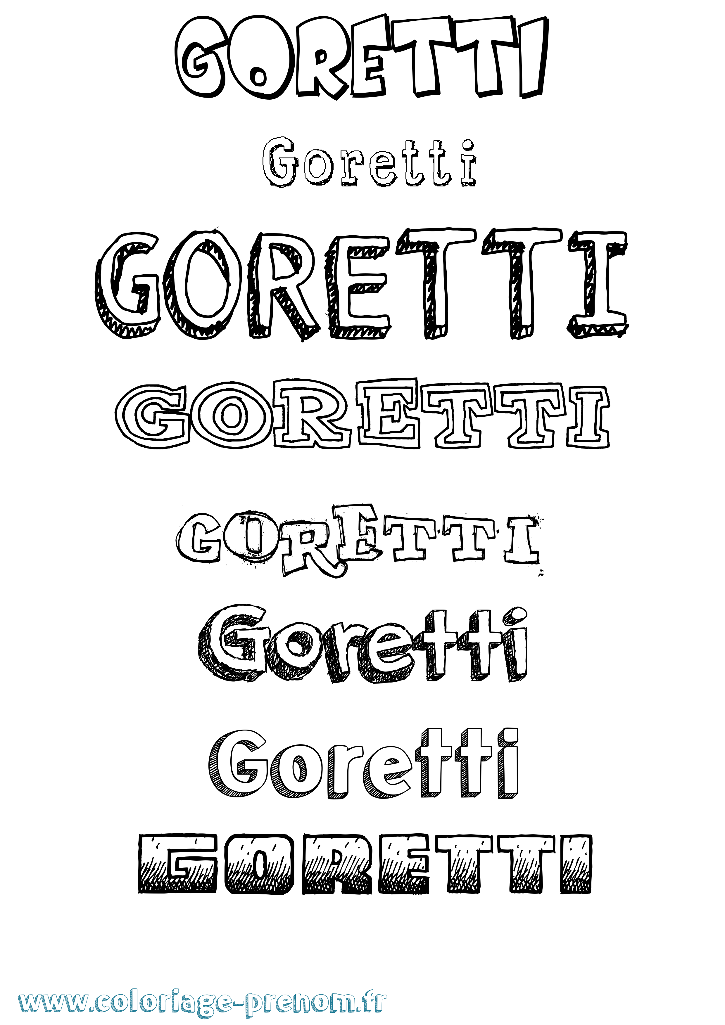 Coloriage Goretti Dessiné Coloriage prénom Goretti Dessiné