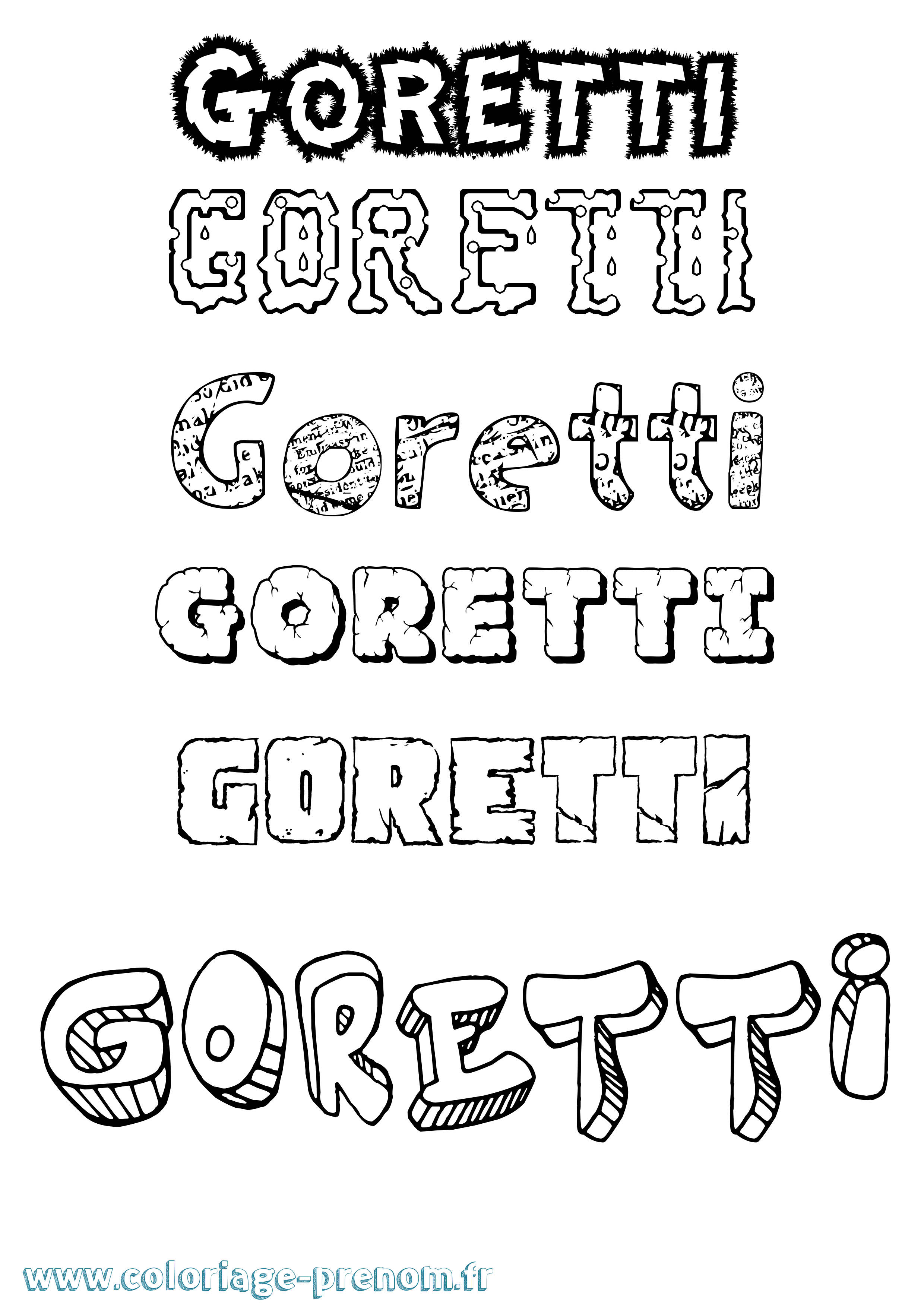 Coloriage Goretti Destructuré Coloriage prénom Goretti Destructuré