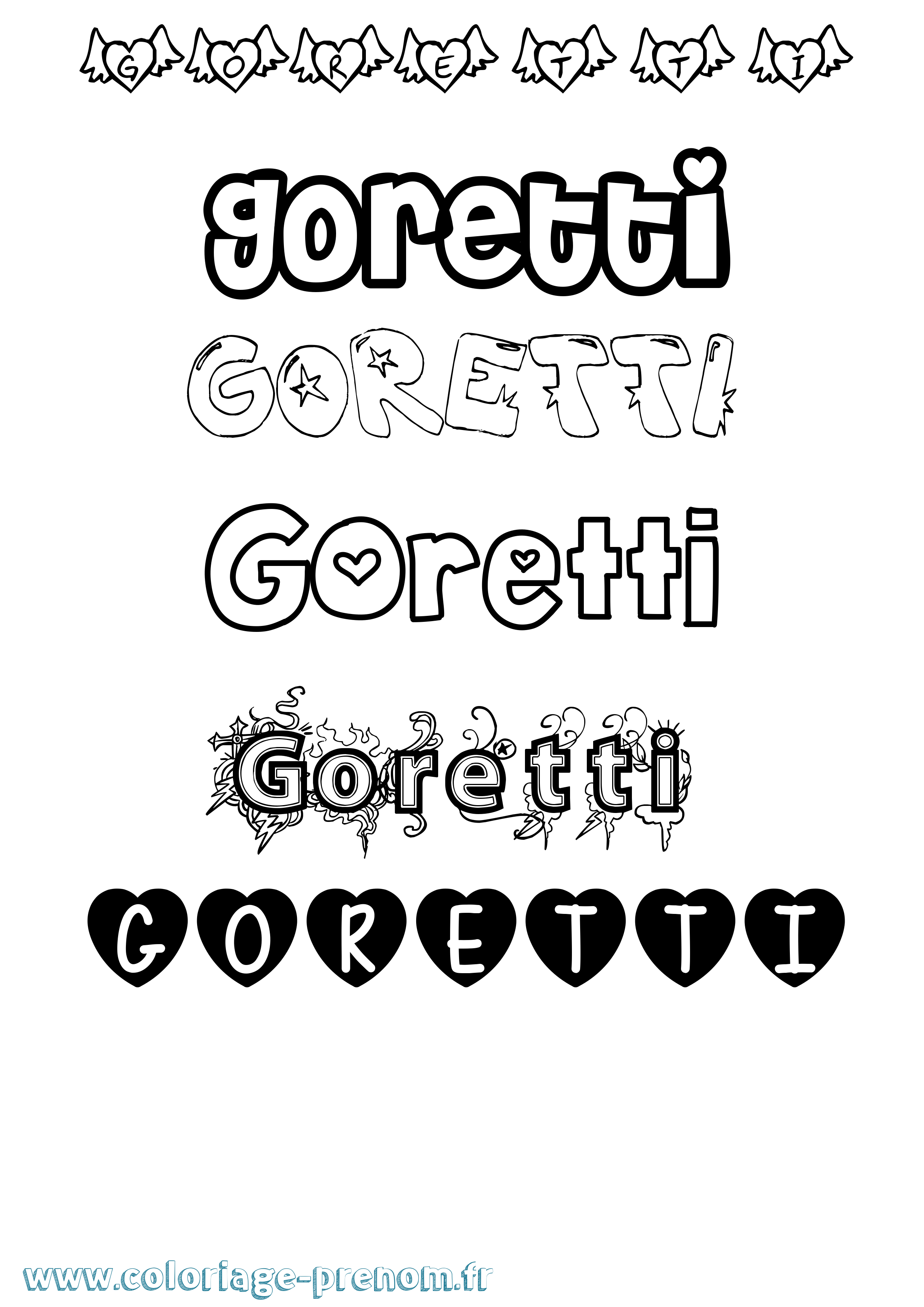 Coloriage Goretti Girly Coloriage prénom Goretti Girly