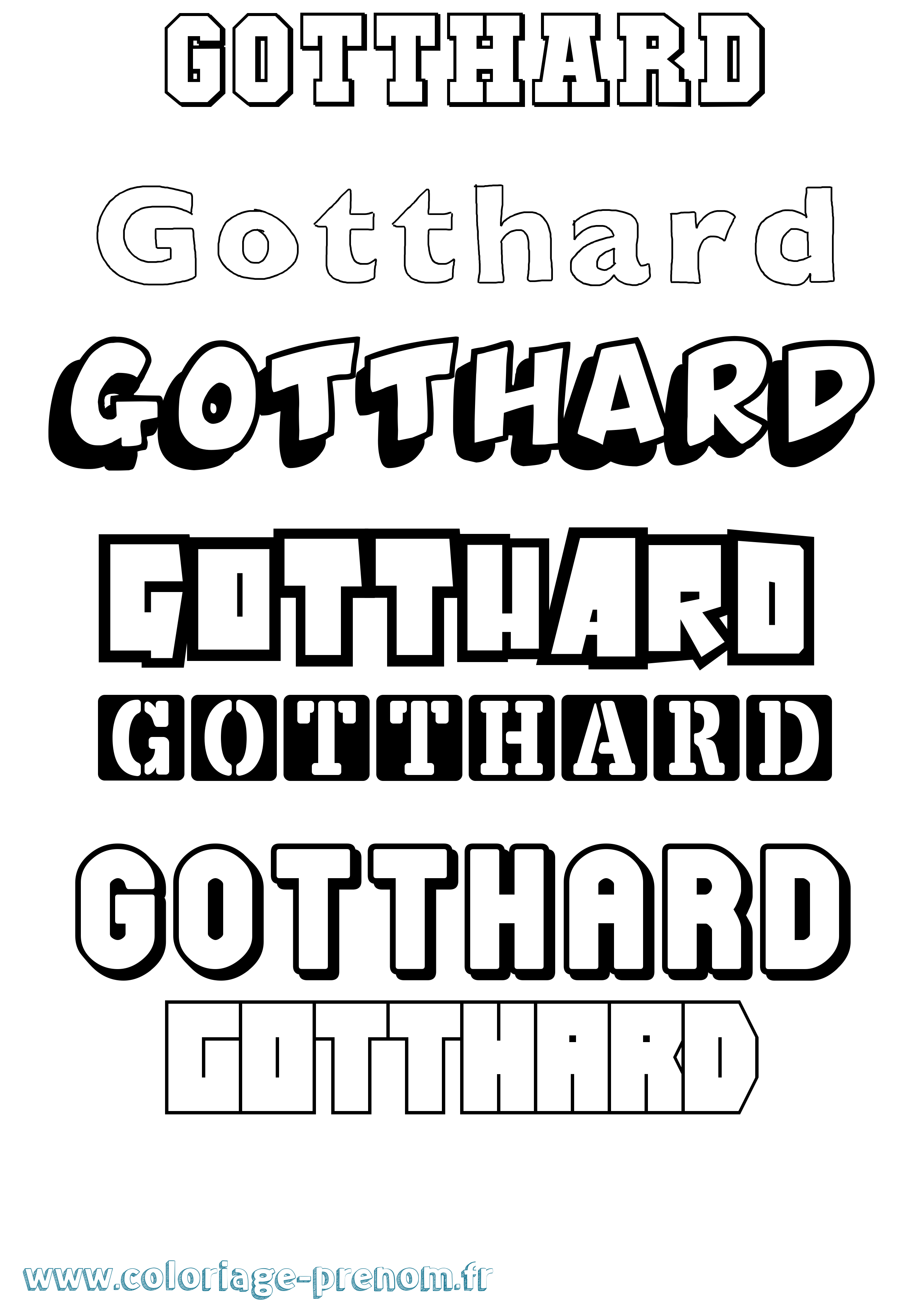 Coloriage Gotthard Simple Coloriage prénom Gotthard Simple
