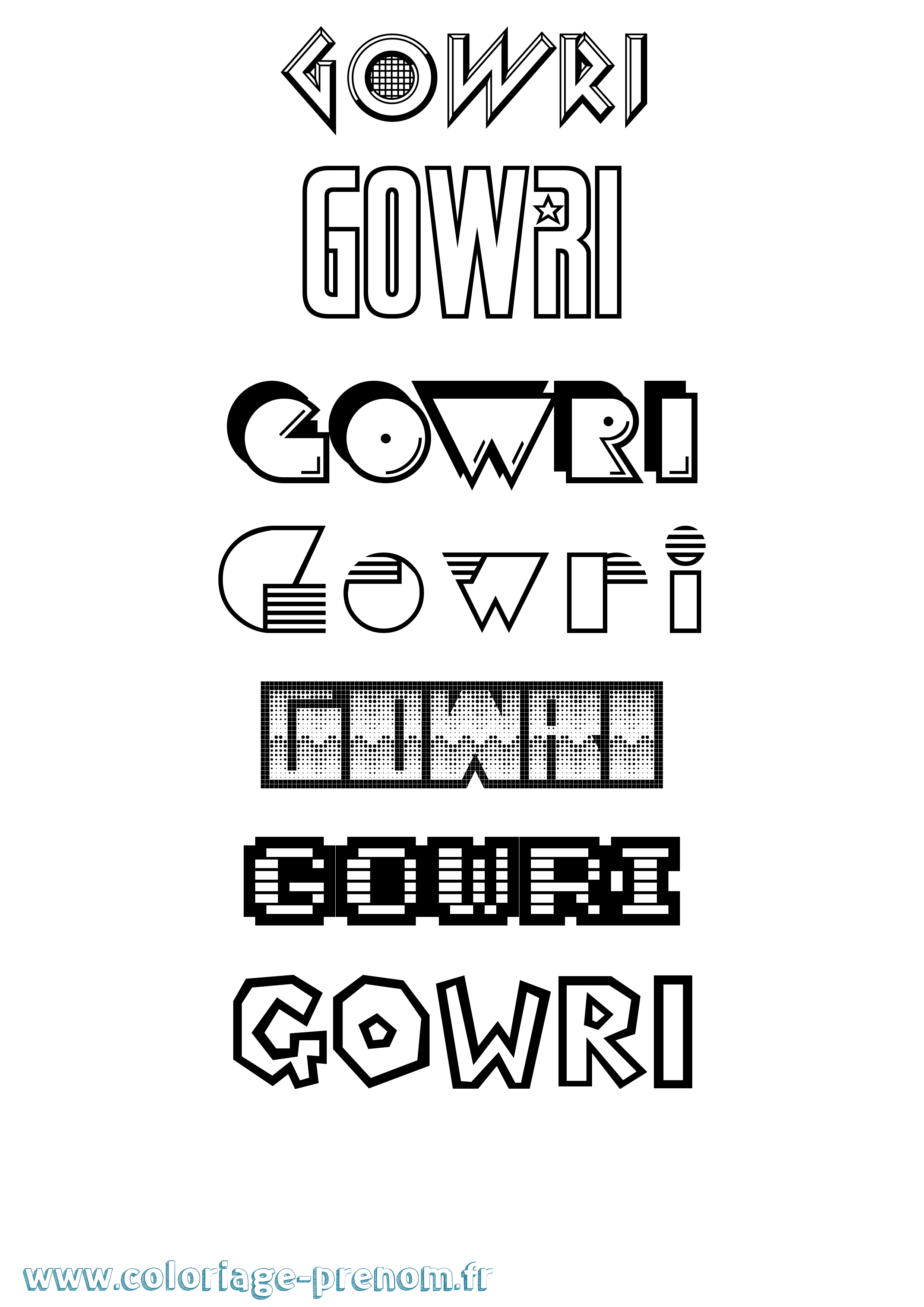 Coloriage Gowri Jeux Vidéos Coloriage prénom Gowri Jeux Vidéos