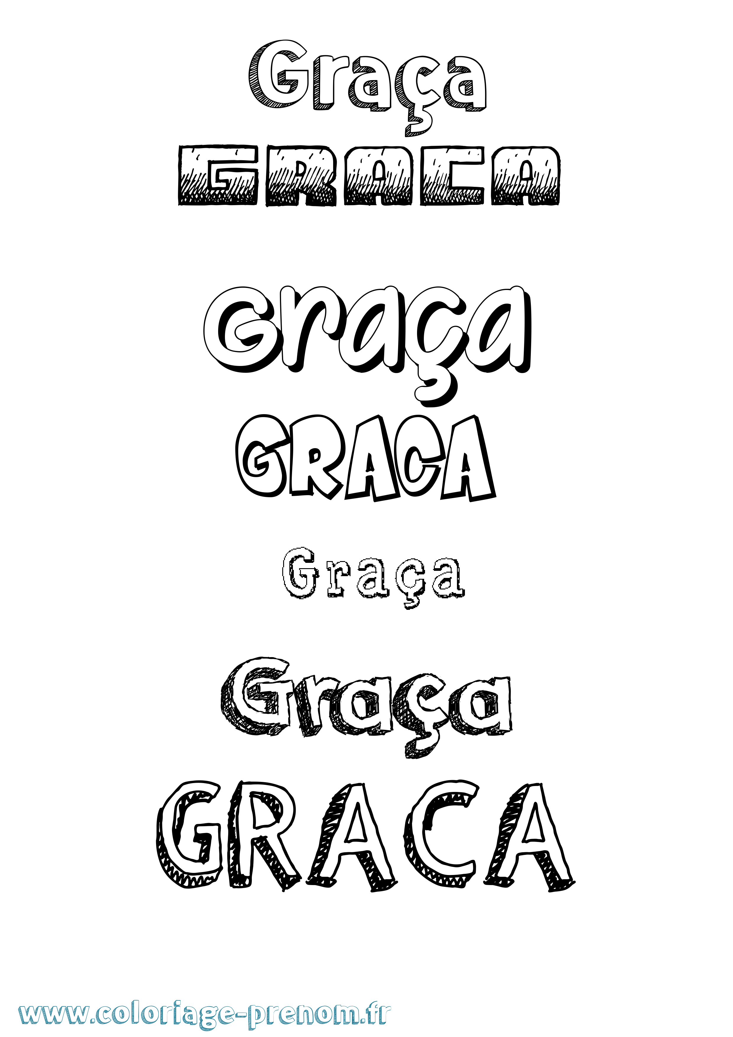 Coloriage Graça Dessiné Coloriage prénom Graça Dessiné