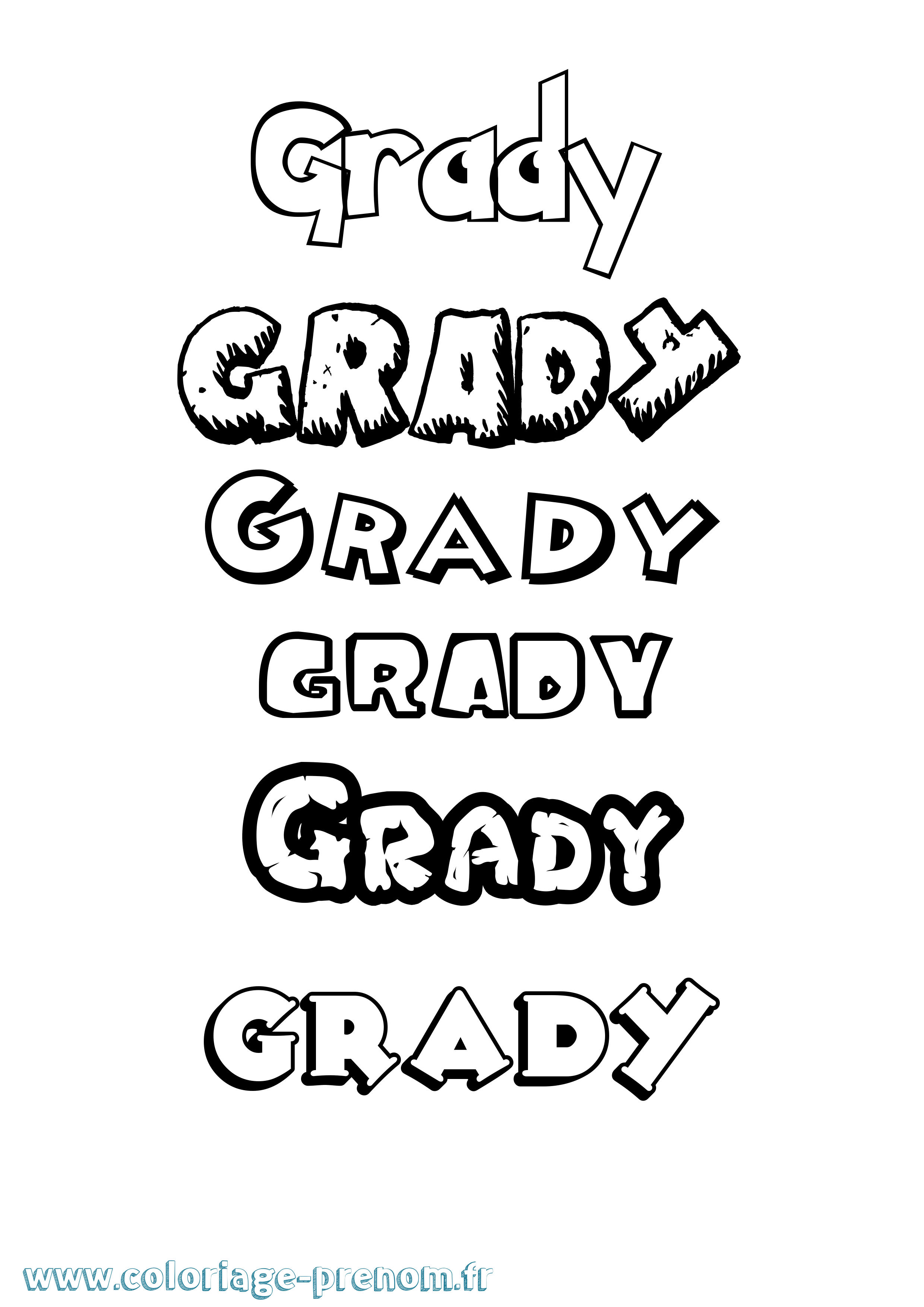 Coloriage Grady Dessin Animé Coloriage prénom Grady Dessin Animé