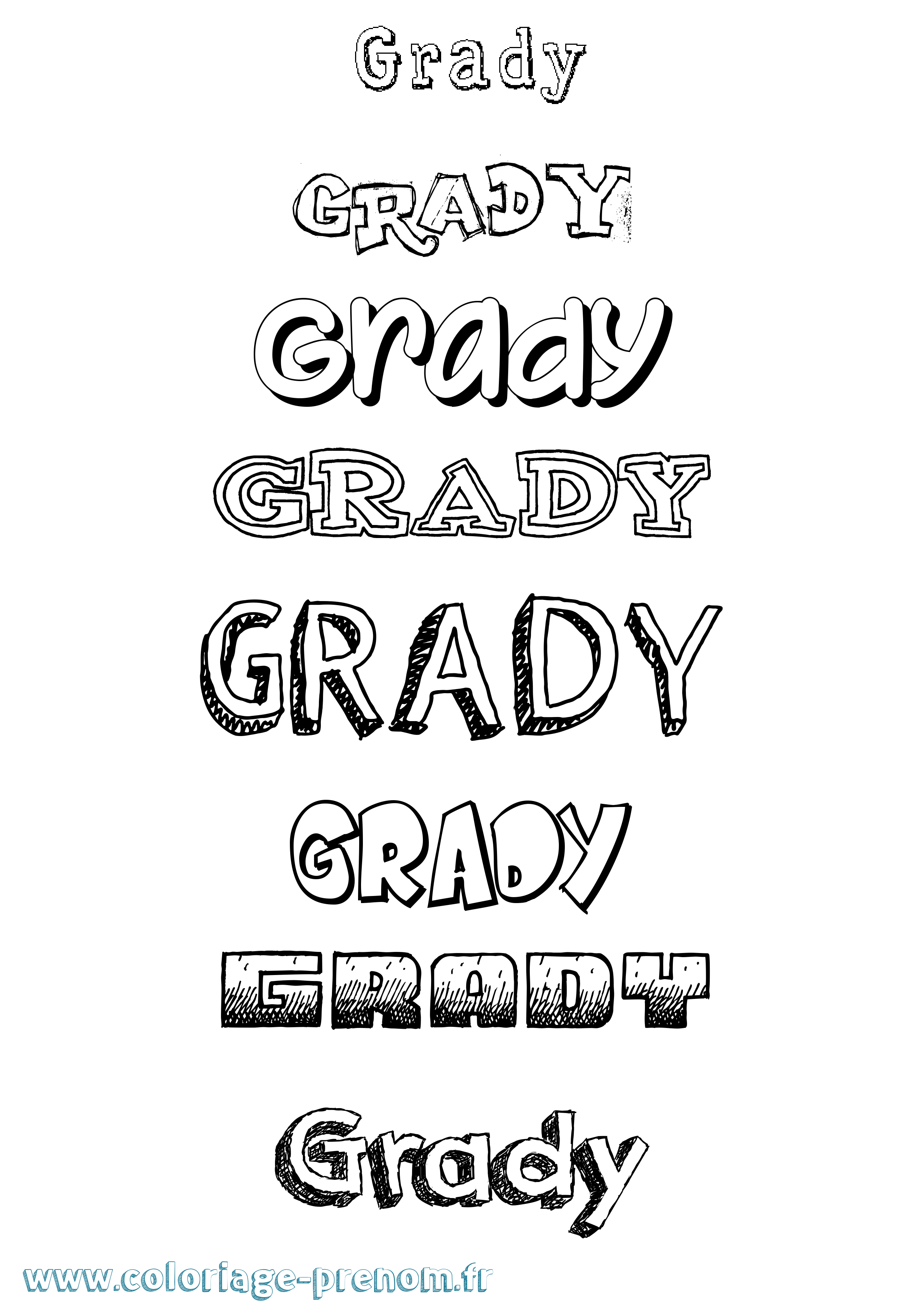 Coloriage Grady Dessiné Coloriage prénom Grady Dessiné