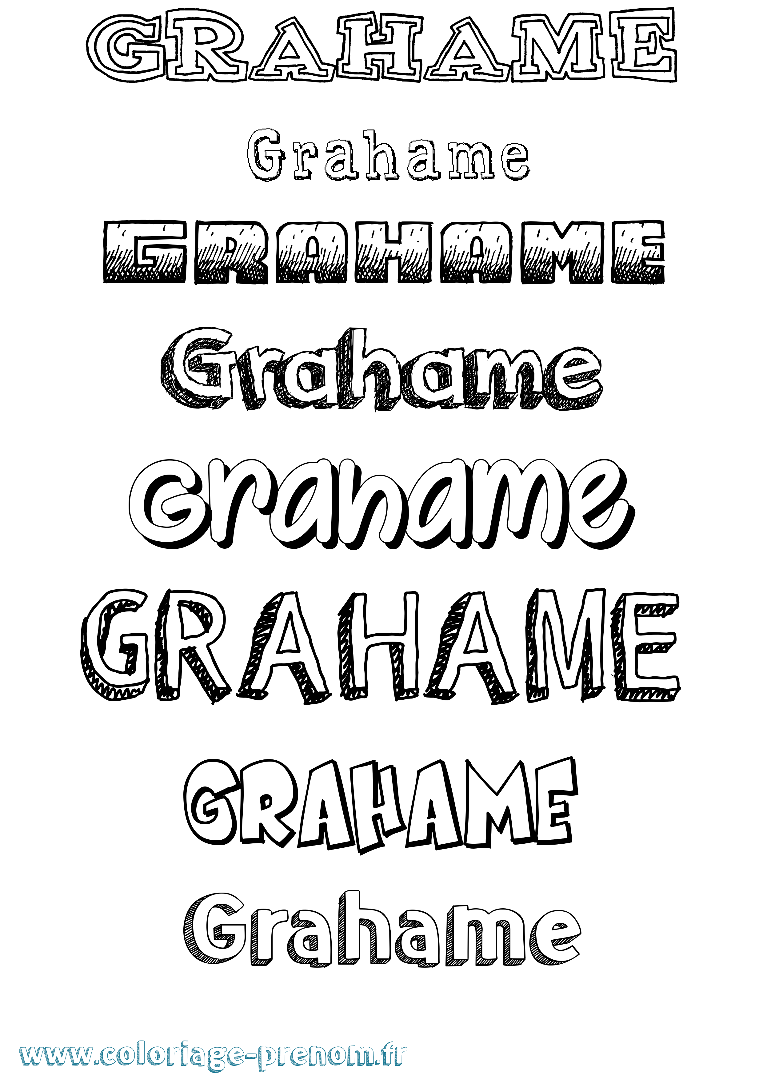 Coloriage Grahame Dessiné Coloriage prénom Grahame Dessiné
