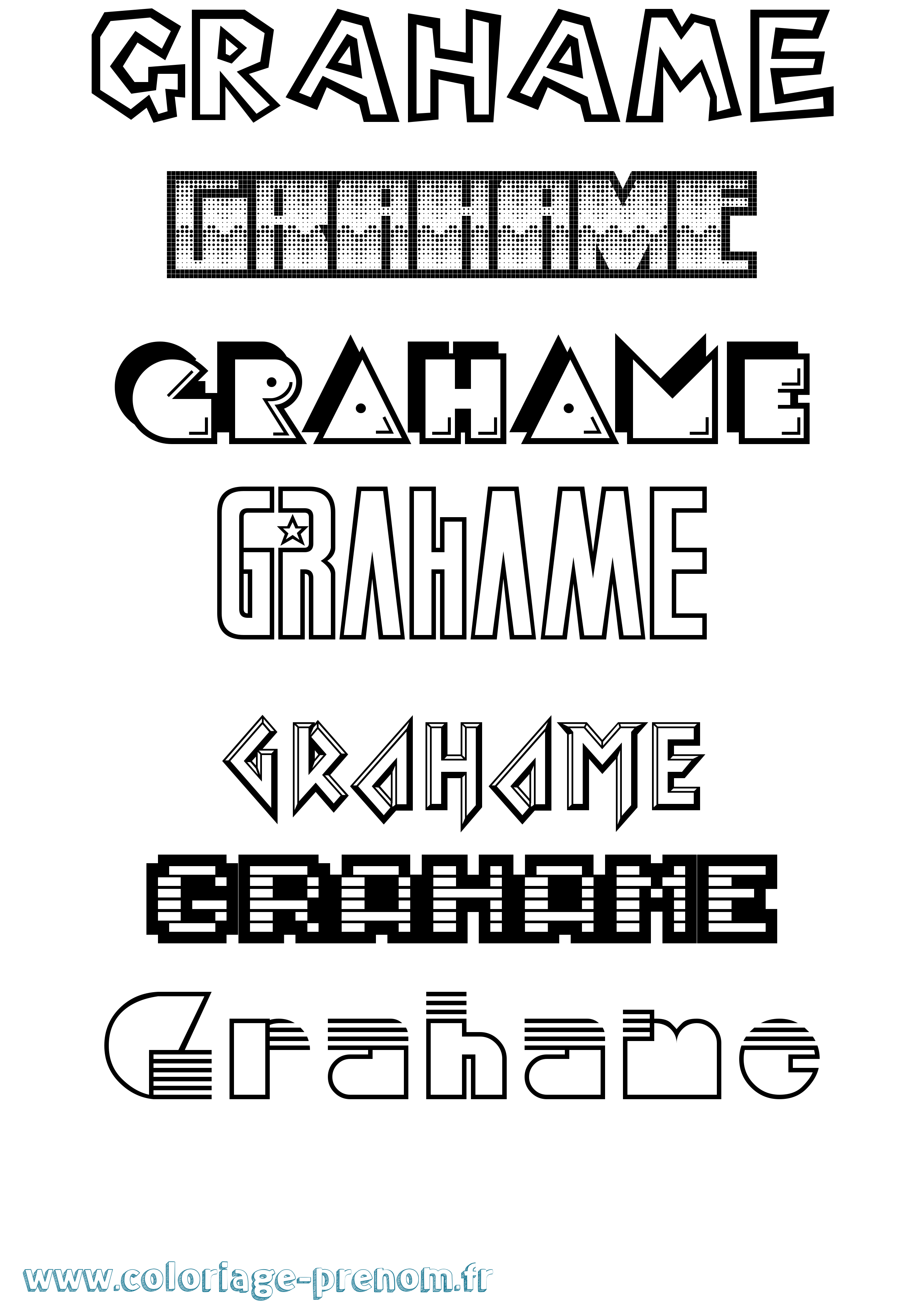 Coloriage Grahame Jeux Vidéos Coloriage prénom Grahame Jeux Vidéos
