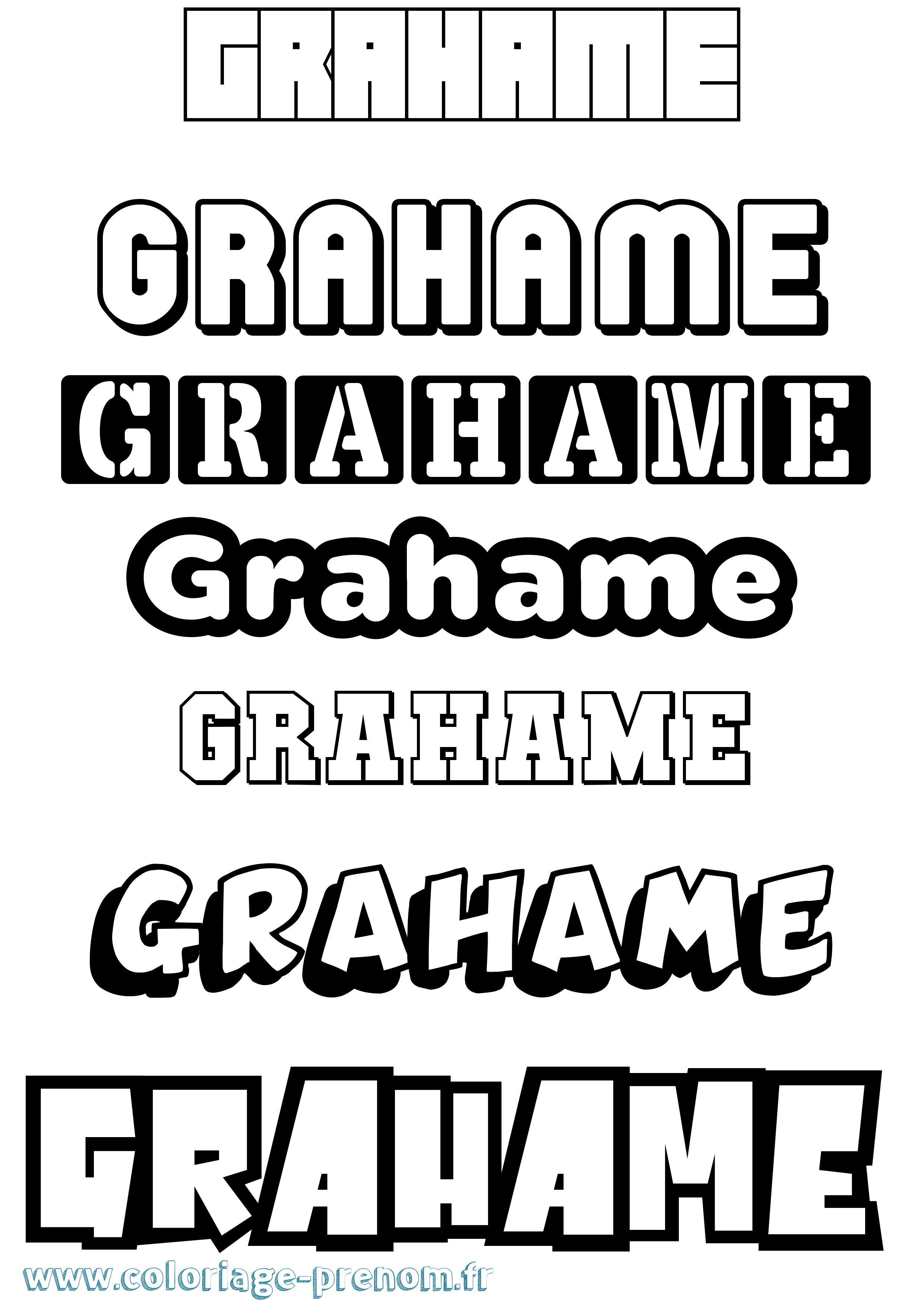 Coloriage Grahame Simple Coloriage prénom Grahame Simple