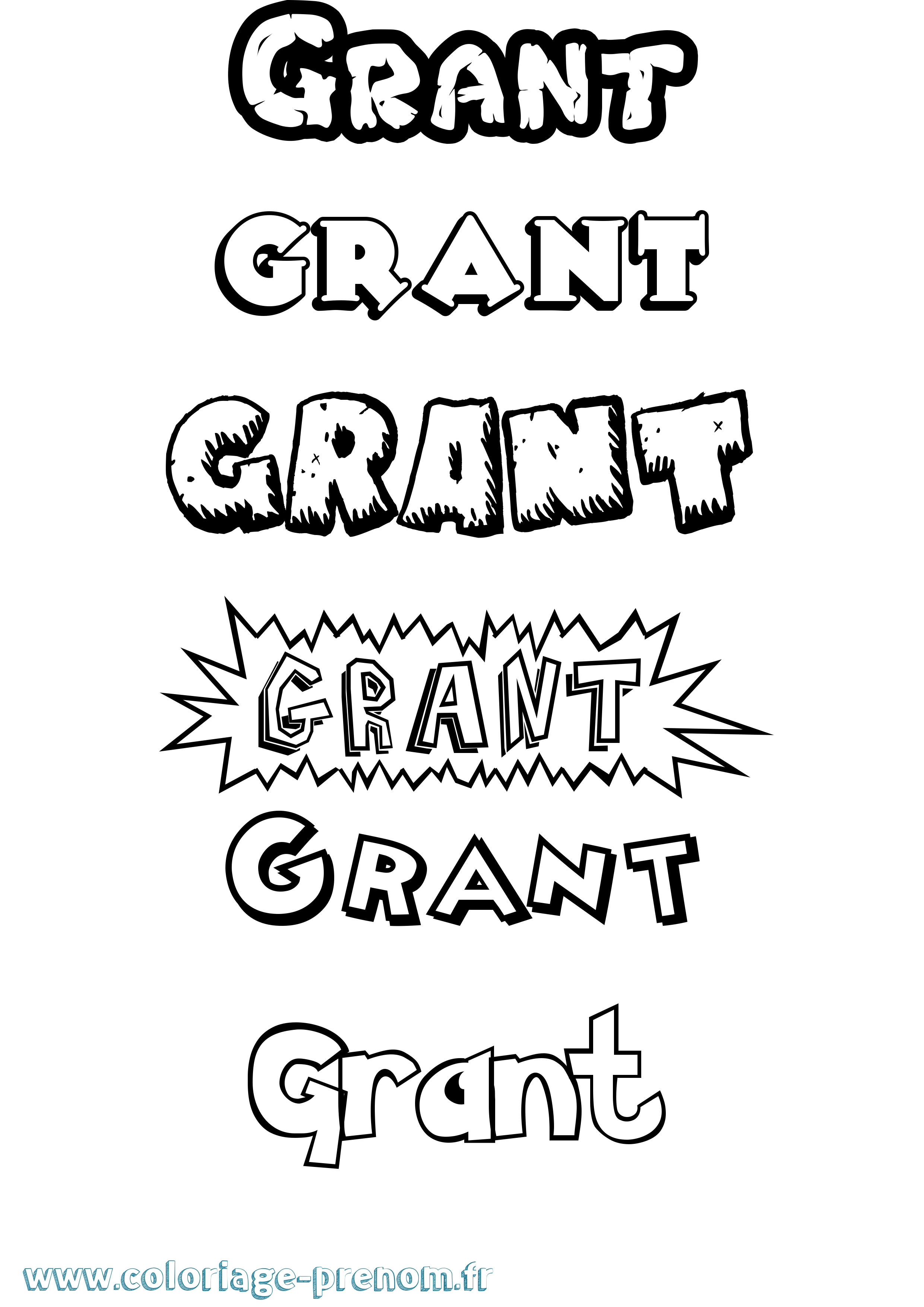 Coloriage Grant Dessin Animé Coloriage prénom Grant Dessin Animé