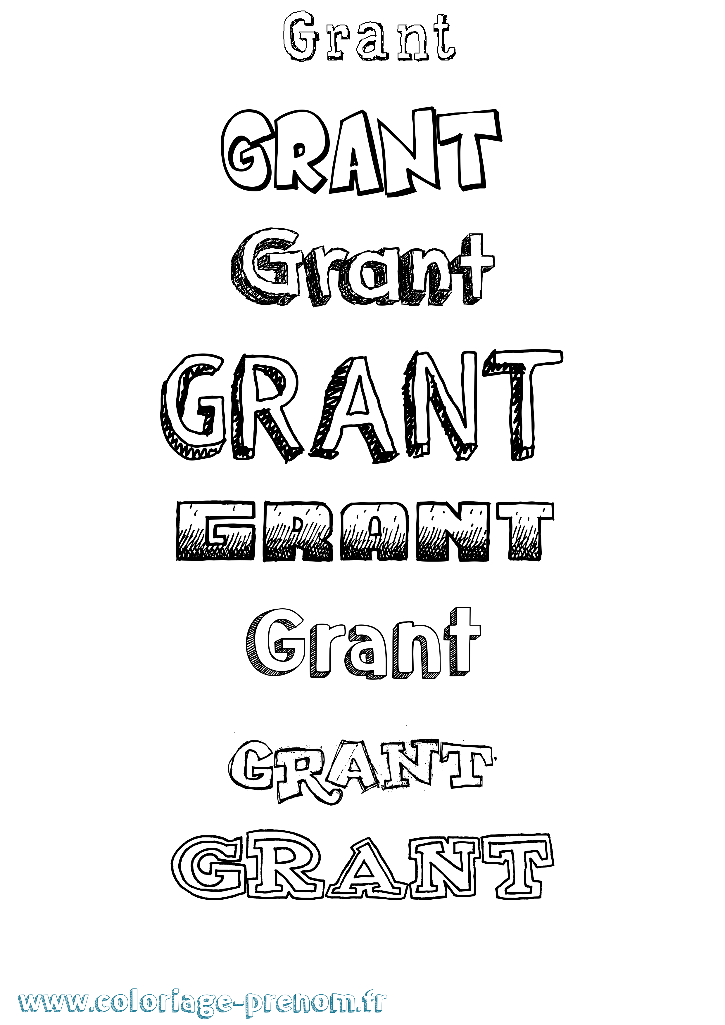 Coloriage Grant Dessiné Coloriage prénom Grant Dessiné