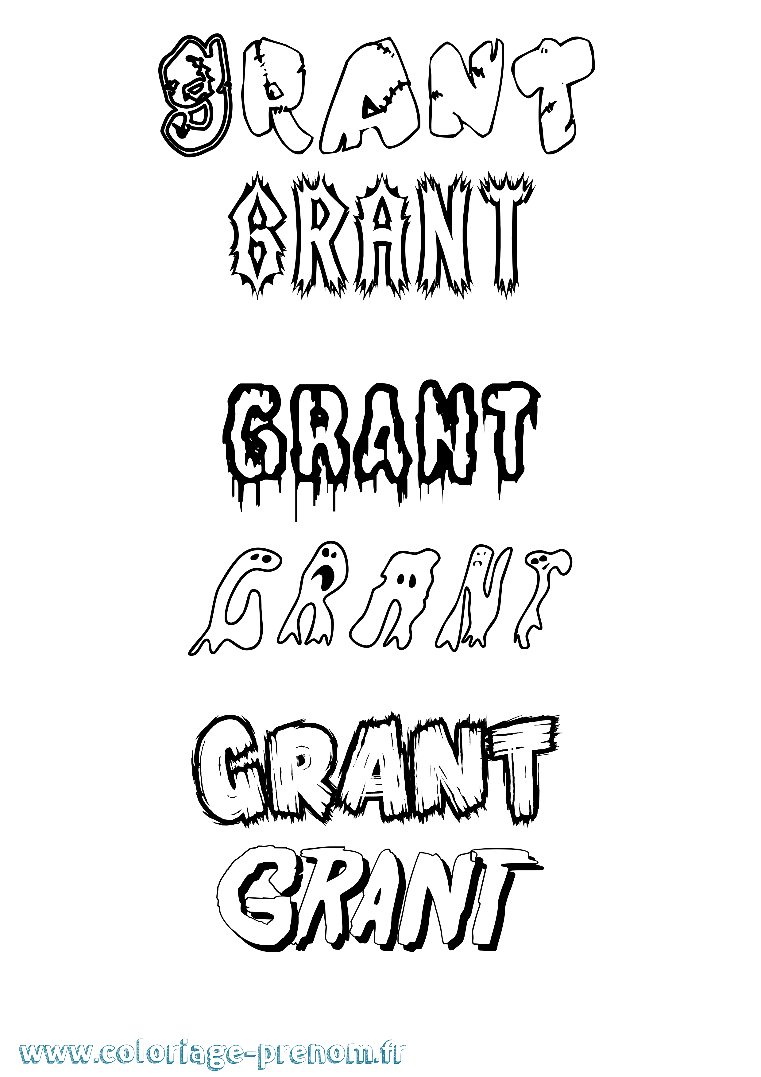 Coloriage Grant Frisson Coloriage prénom Grant Frisson