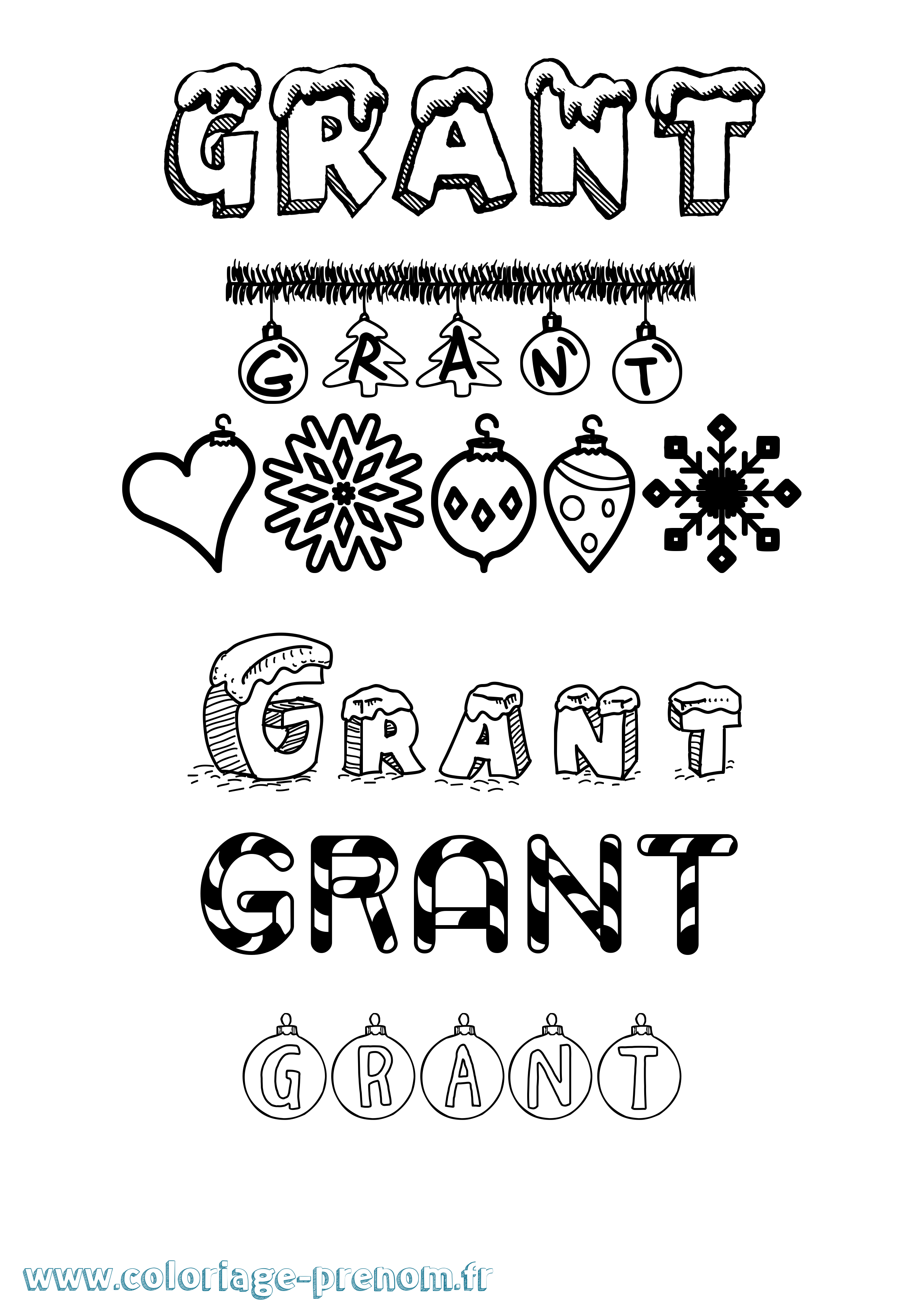 Coloriage Grant Noël Coloriage prénom Grant Noël