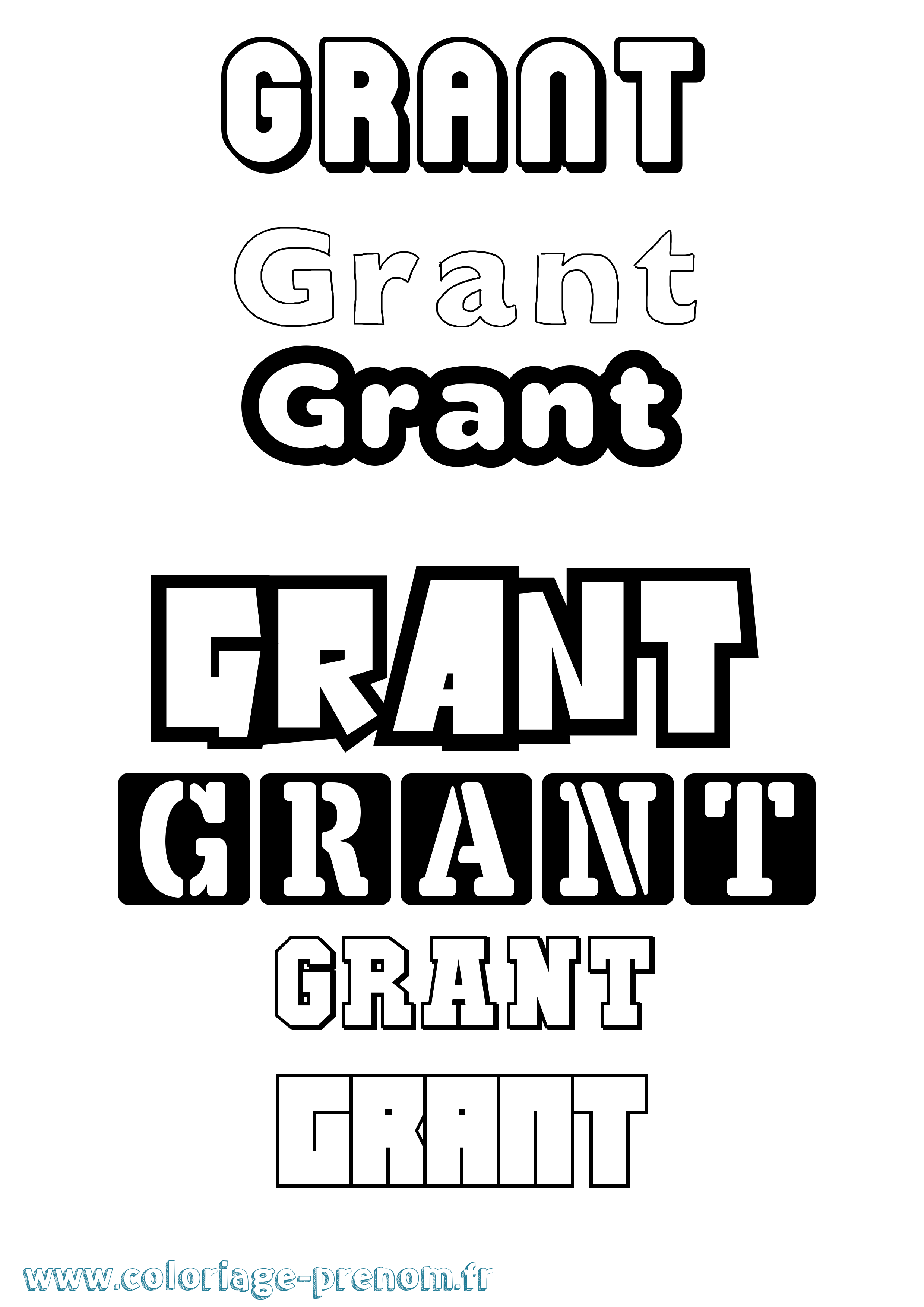 Coloriage Grant Simple Coloriage prénom Grant Simple