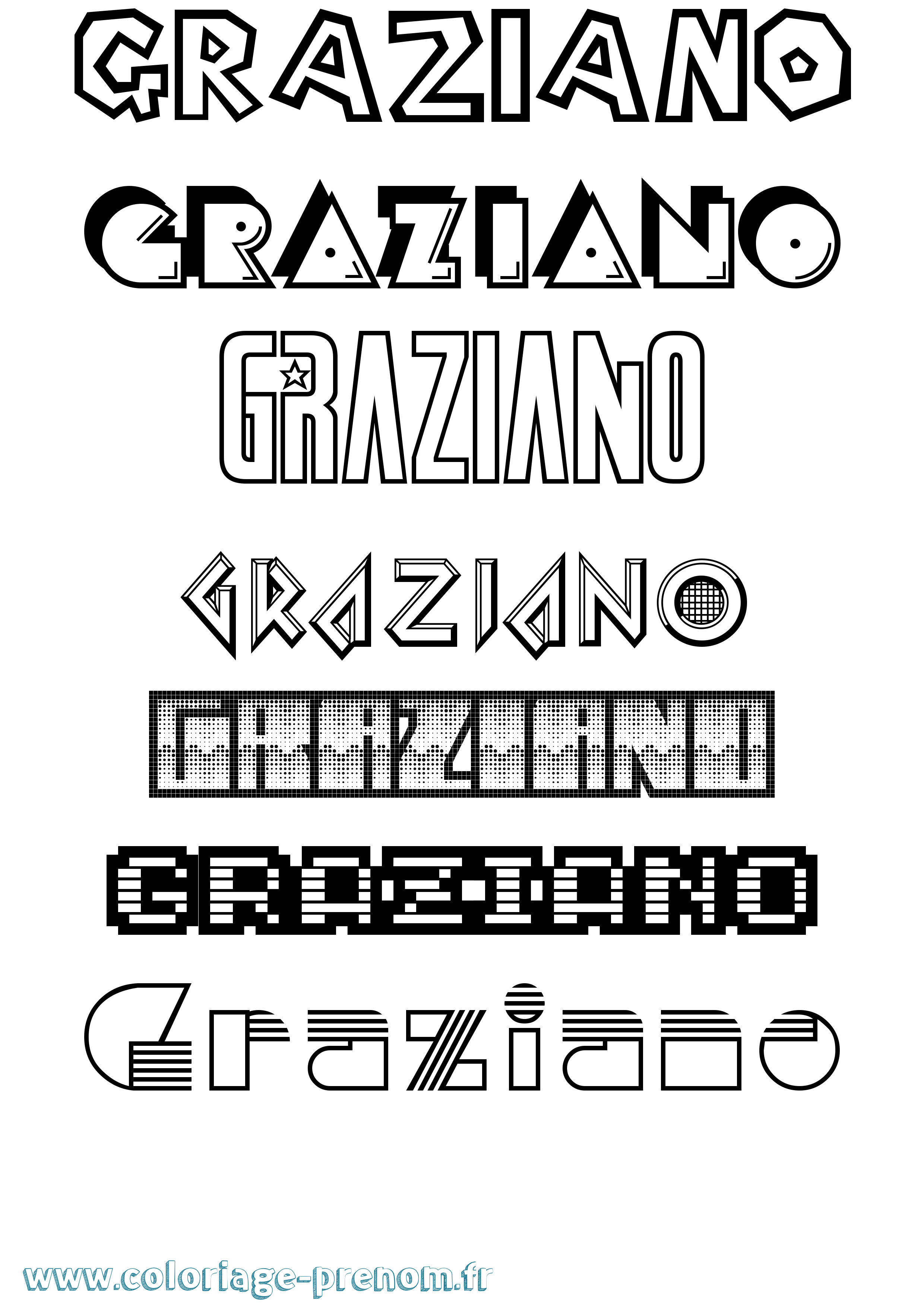 Coloriage Graziano Jeux Vidéos Coloriage prénom Graziano Jeux Vidéos
