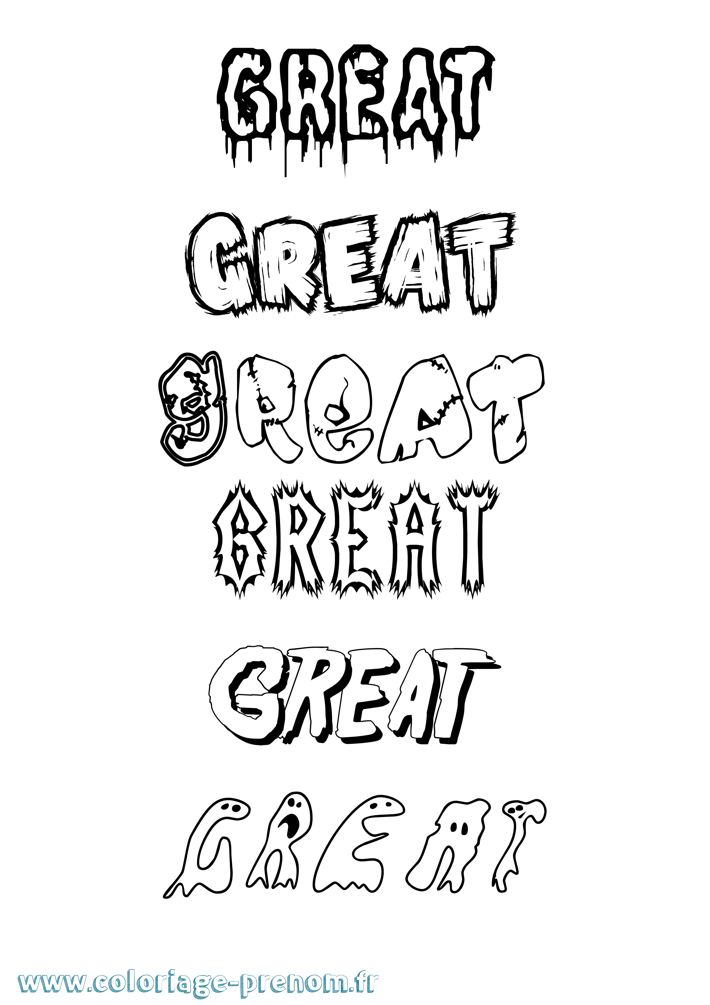 Coloriage Great Frisson Coloriage prénom Great Frisson