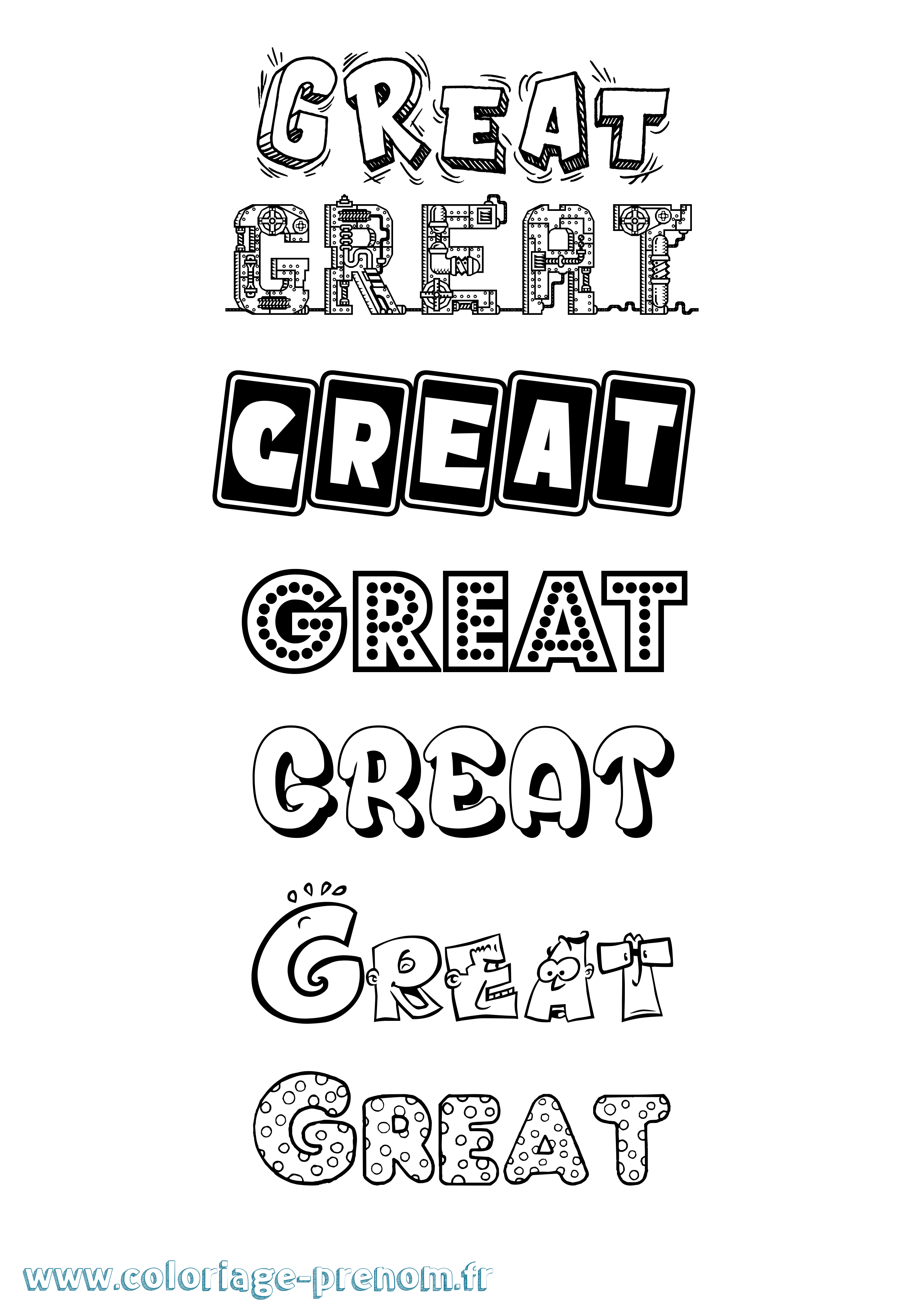 Coloriage Great Fun Coloriage prénom Great Fun