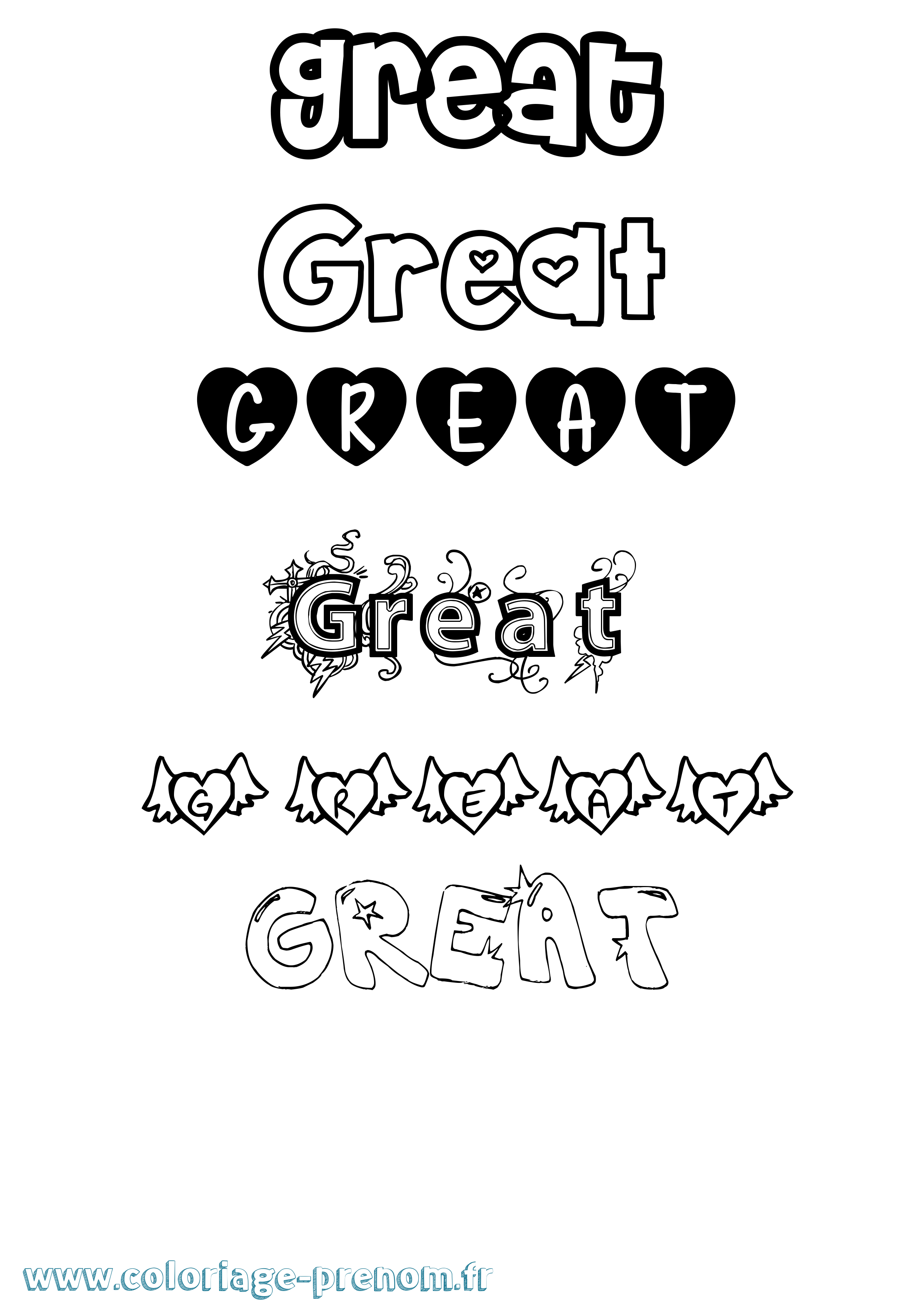 Coloriage Great Girly Coloriage prénom Great Girly
