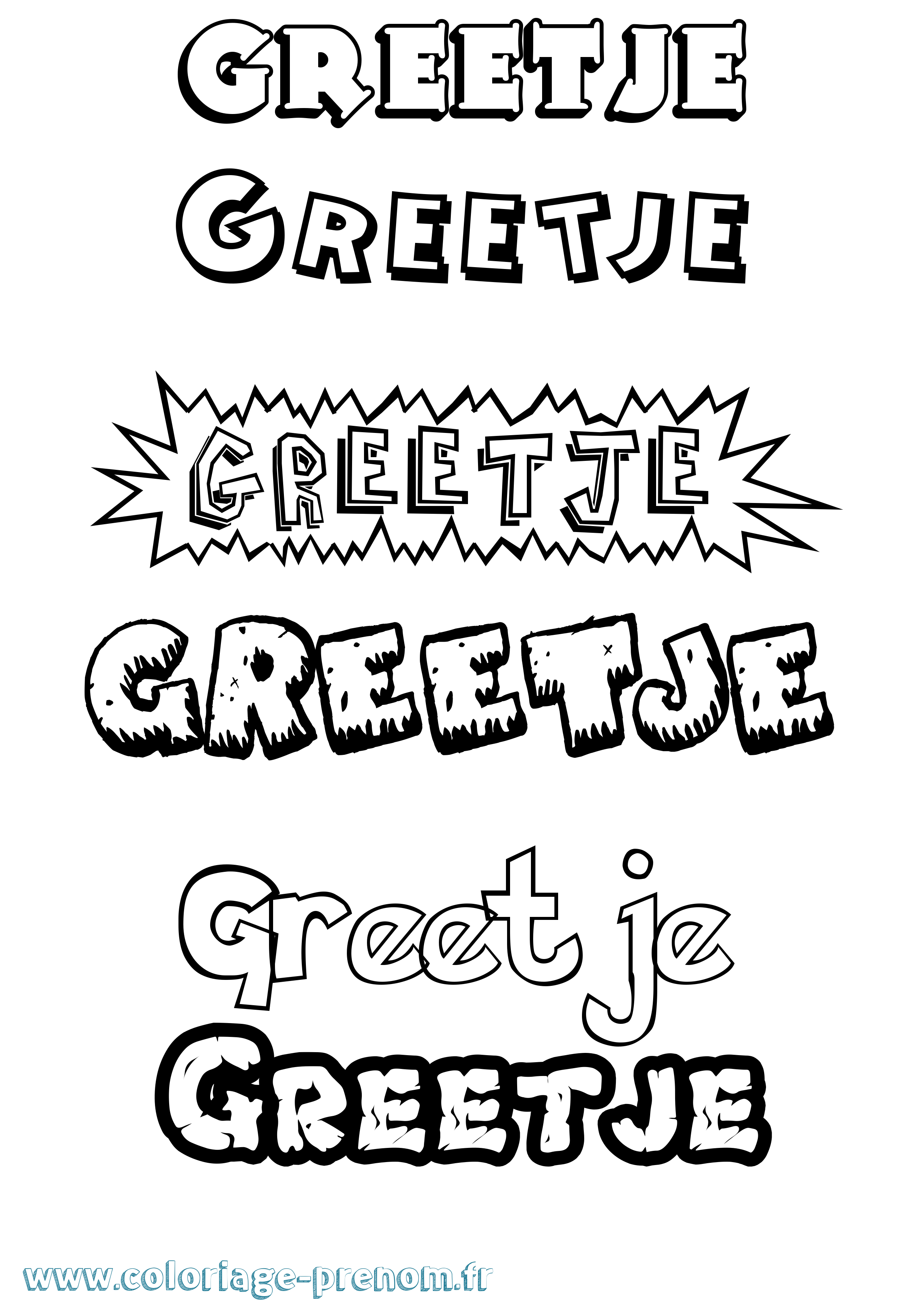 Coloriage Greetje Dessin Animé Coloriage prénom Greetje Dessin Animé