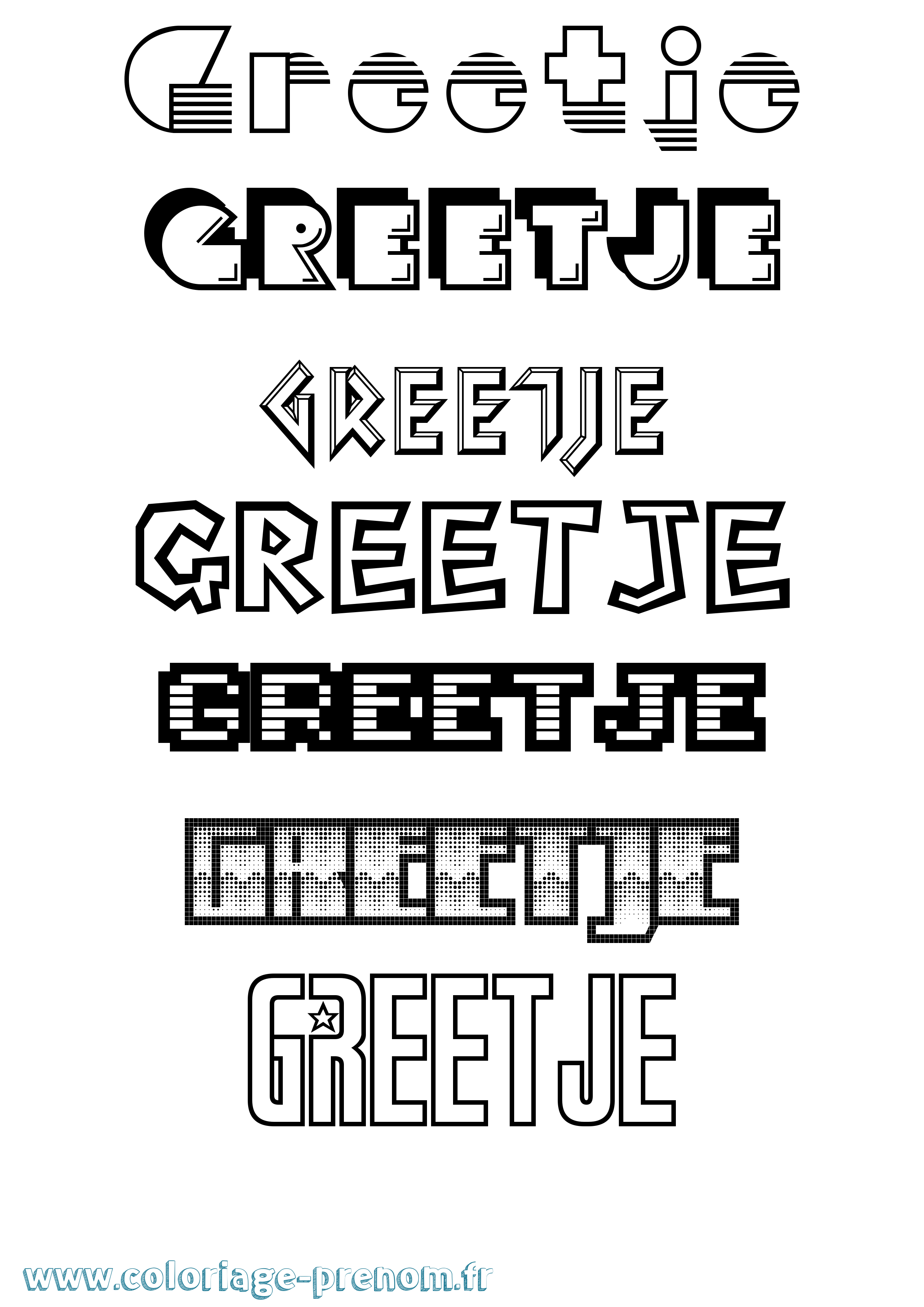 Coloriage Greetje Jeux Vidéos Coloriage prénom Greetje Jeux Vidéos