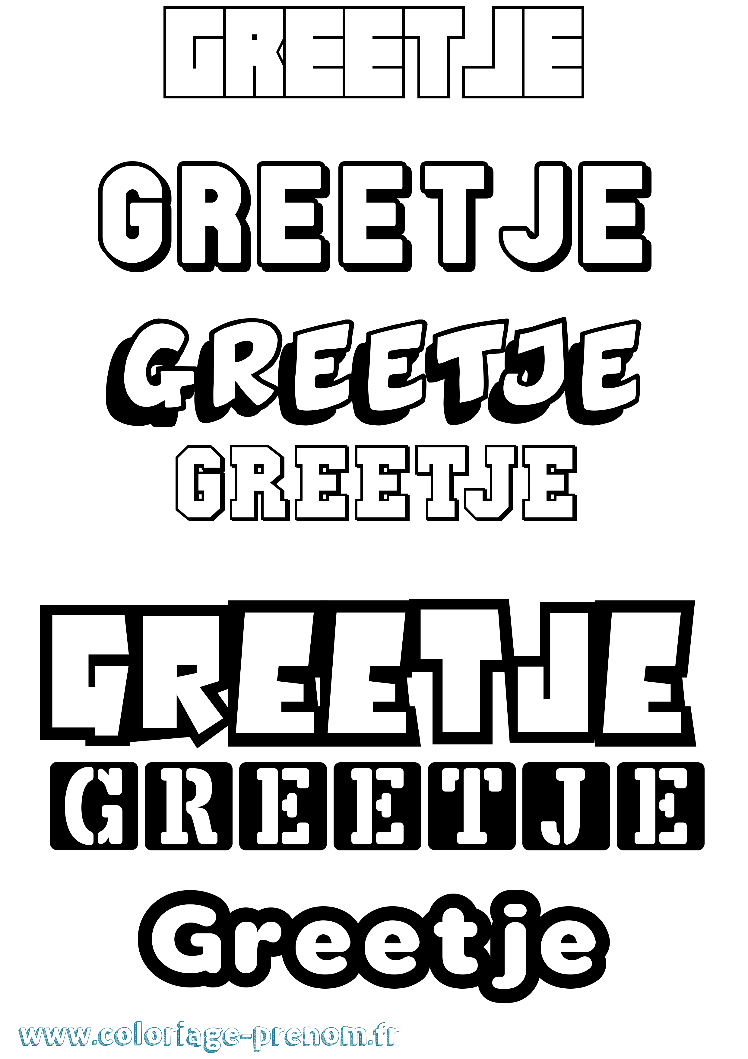 Coloriage Greetje Simple Coloriage prénom Greetje Simple