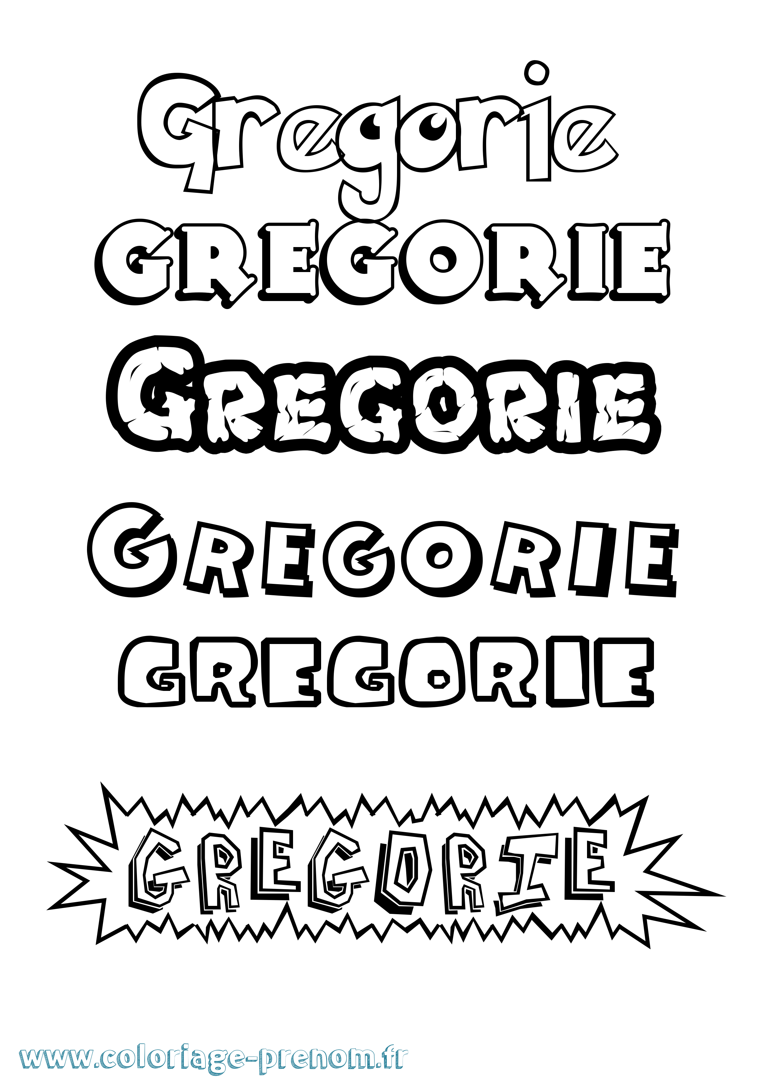 Coloriage Gregorie Dessin Animé Coloriage prénom Gregorie Dessin Animé
