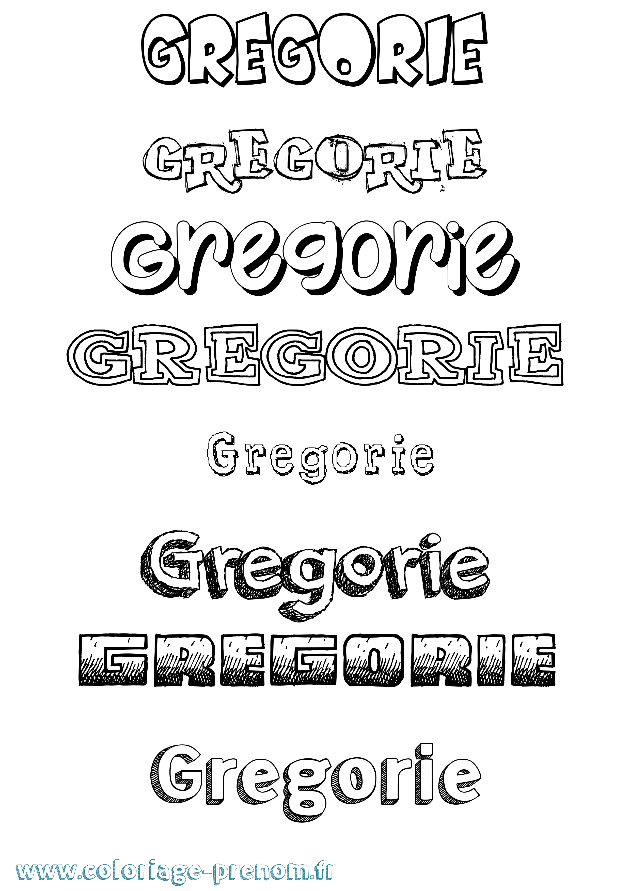 Coloriage Gregorie Dessiné Coloriage prénom Gregorie Dessiné