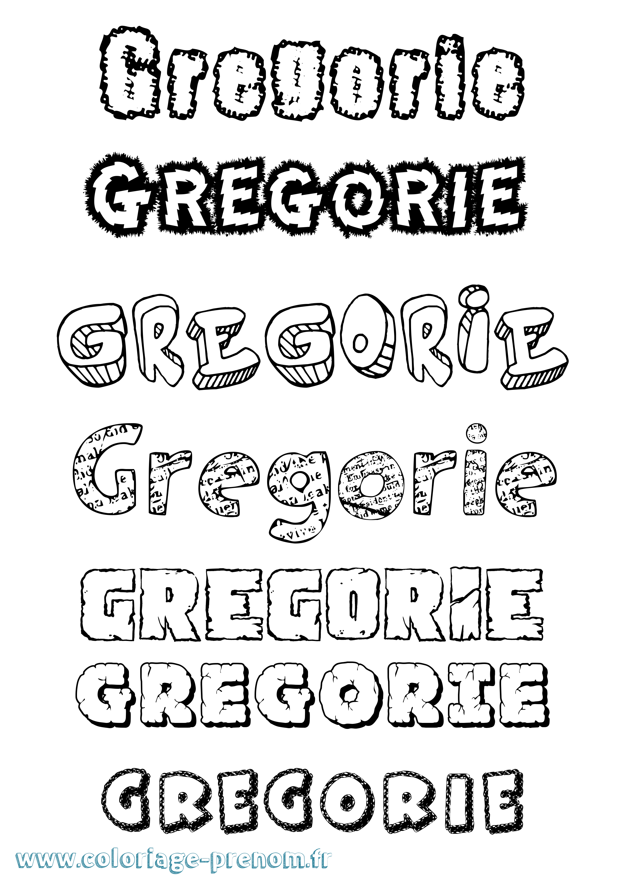 Coloriage Gregorie Destructuré Coloriage prénom Gregorie Destructuré