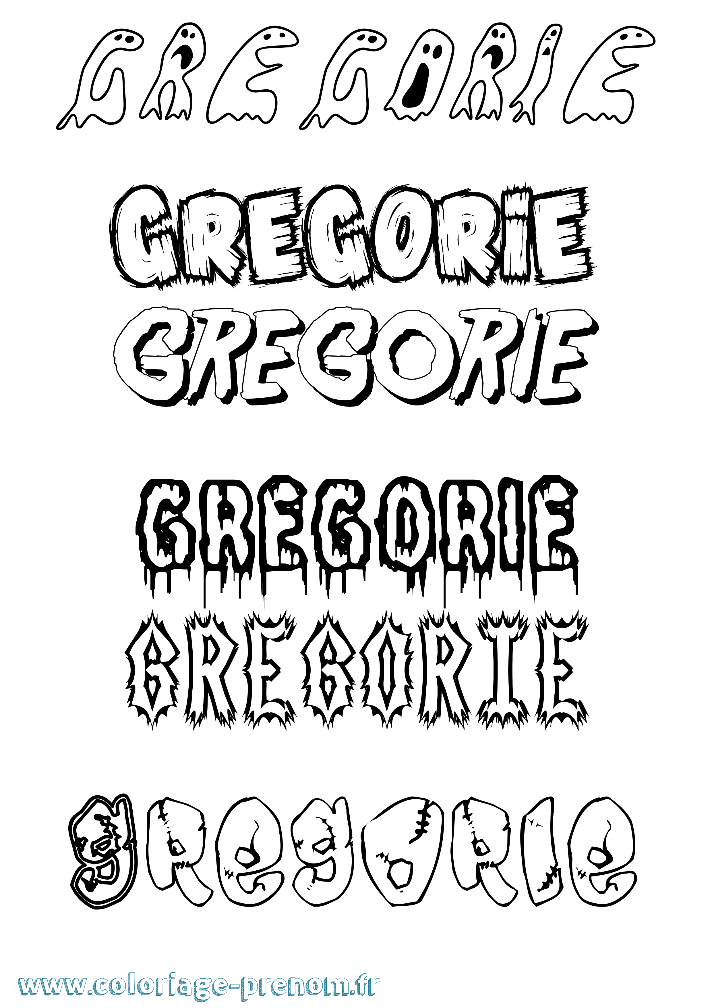 Coloriage Gregorie Frisson Coloriage prénom Gregorie Frisson