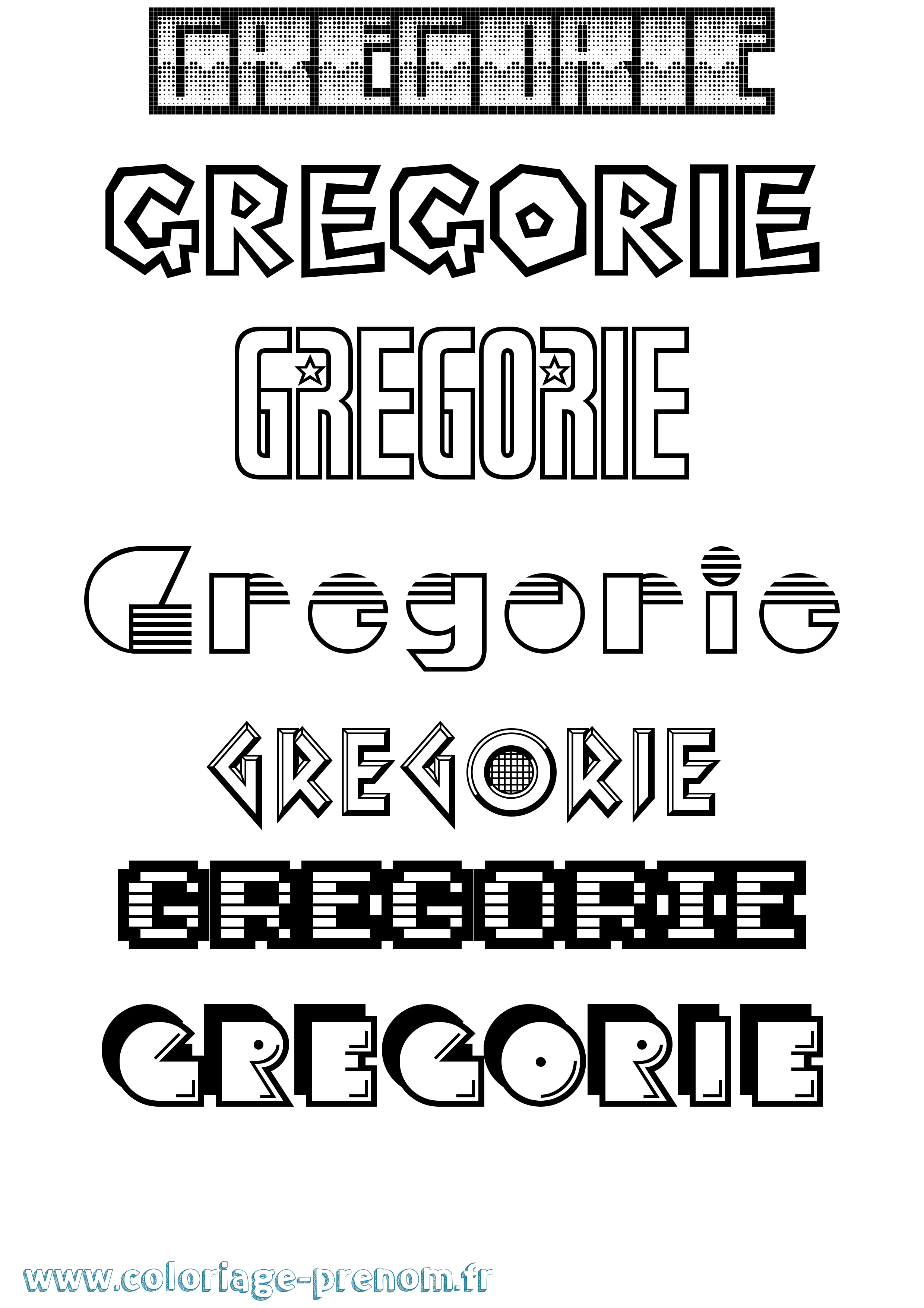 Coloriage Gregorie Jeux Vidéos Coloriage prénom Gregorie Jeux Vidéos