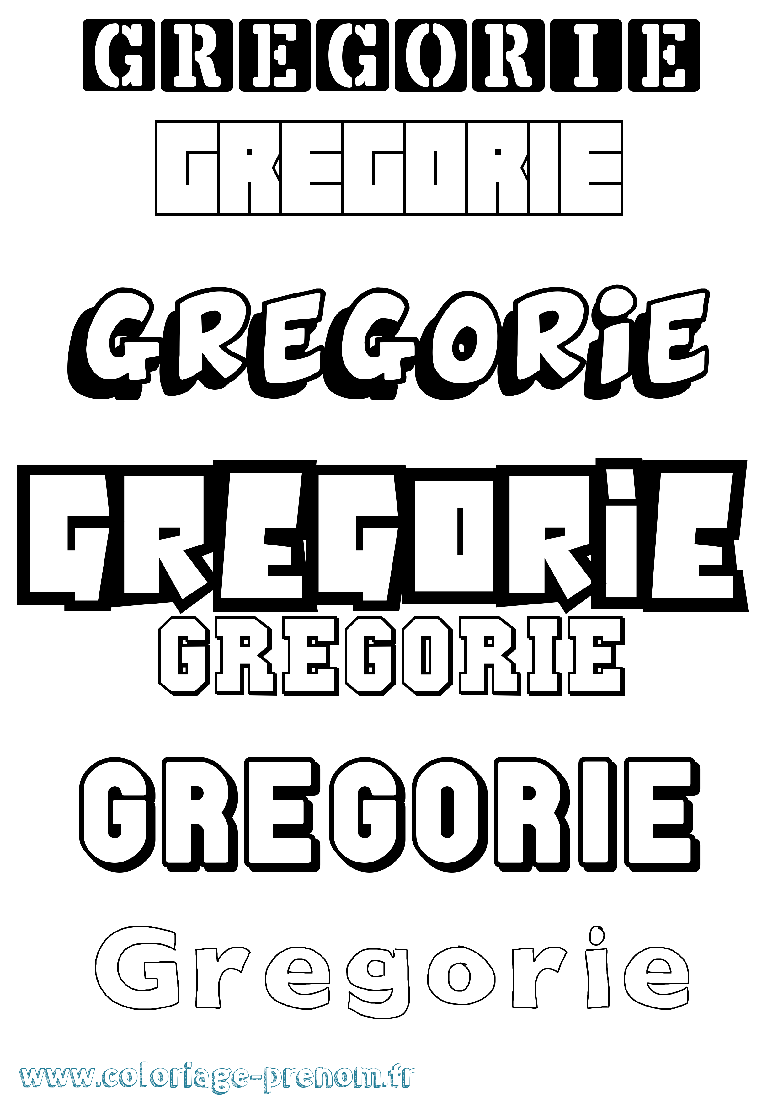 Coloriage Gregorie Simple Coloriage prénom Gregorie Simple