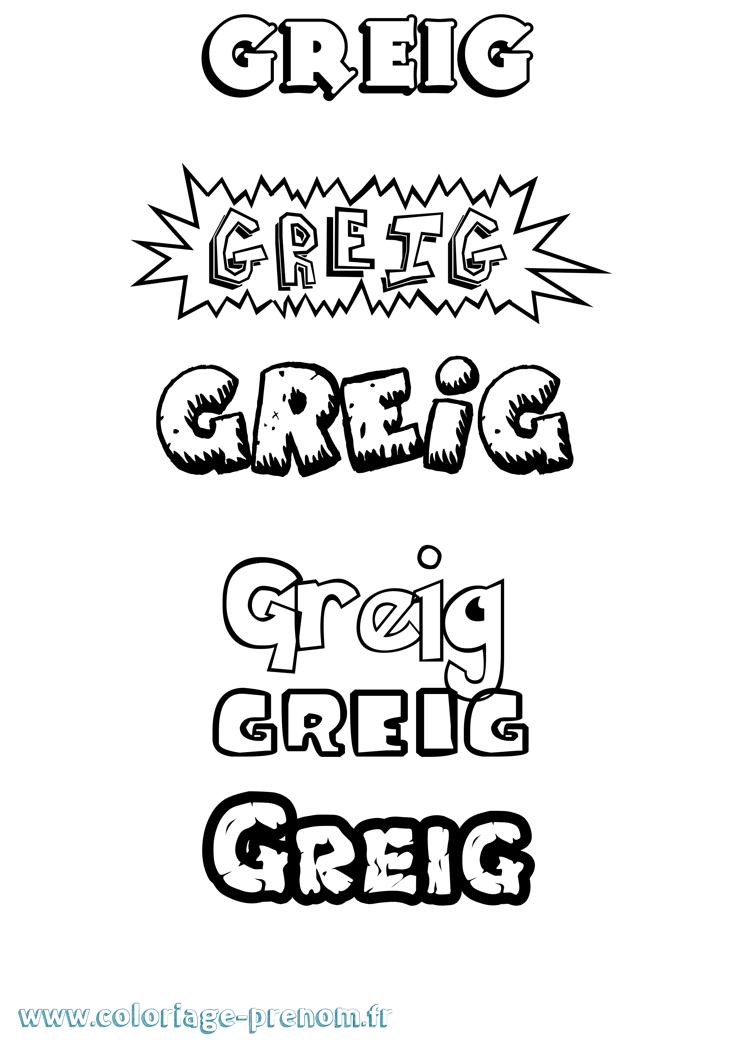 Coloriage Greig Dessin Animé Coloriage prénom Greig Dessin Animé