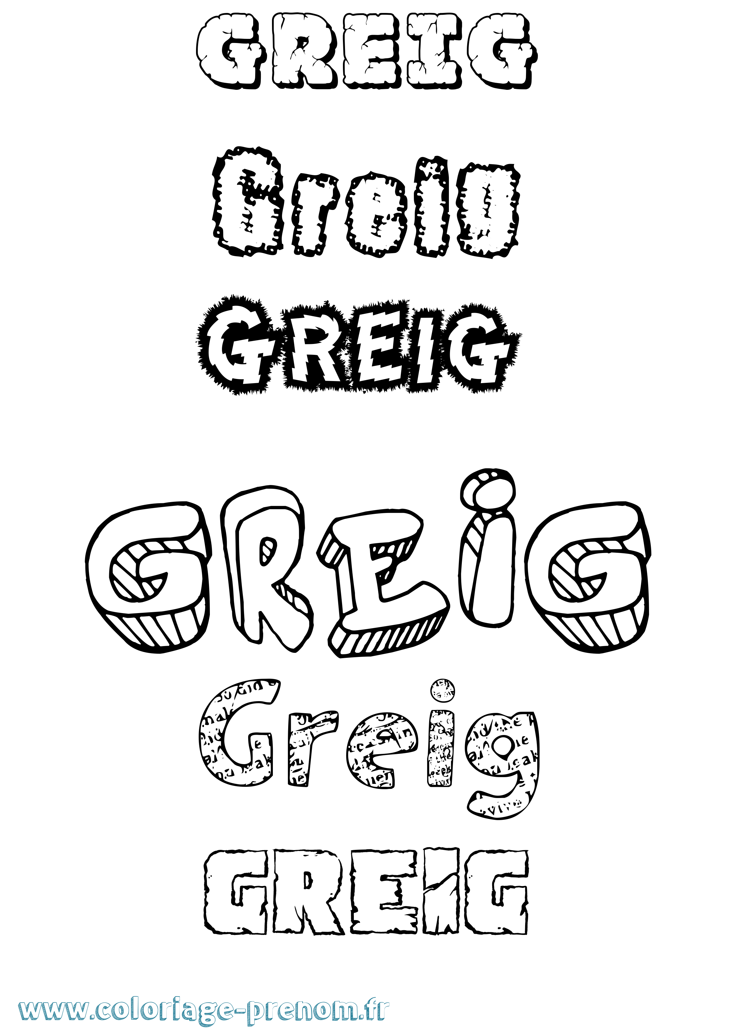 Coloriage Greig Destructuré Coloriage prénom Greig Destructuré
