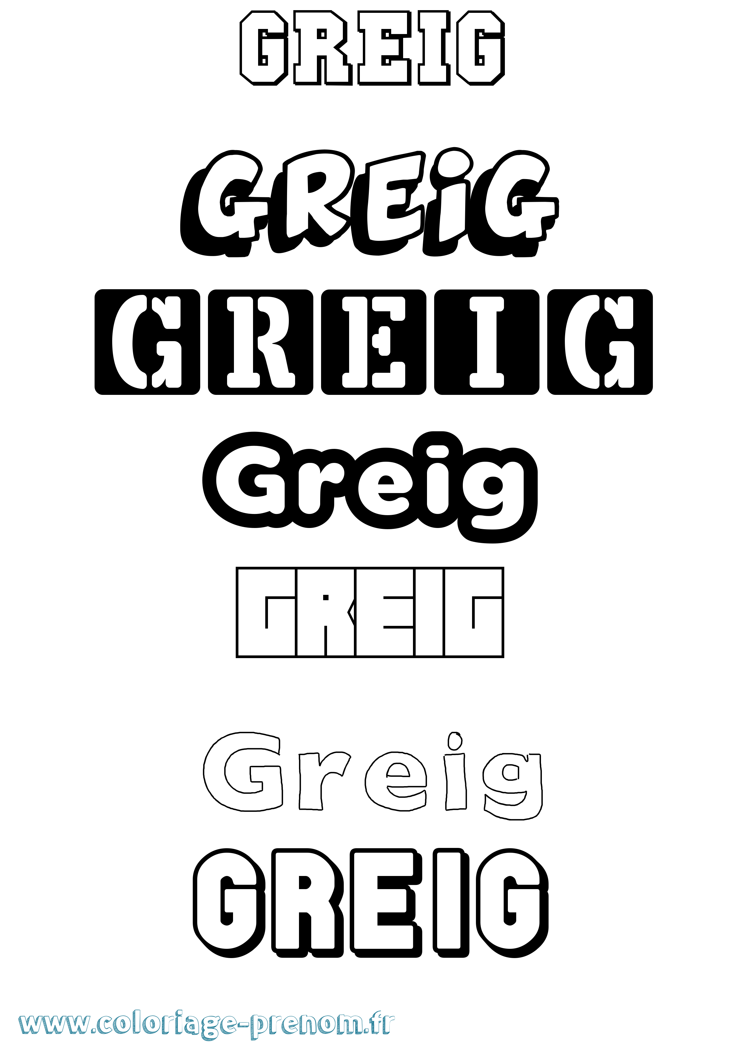 Coloriage Greig Simple Coloriage prénom Greig Simple