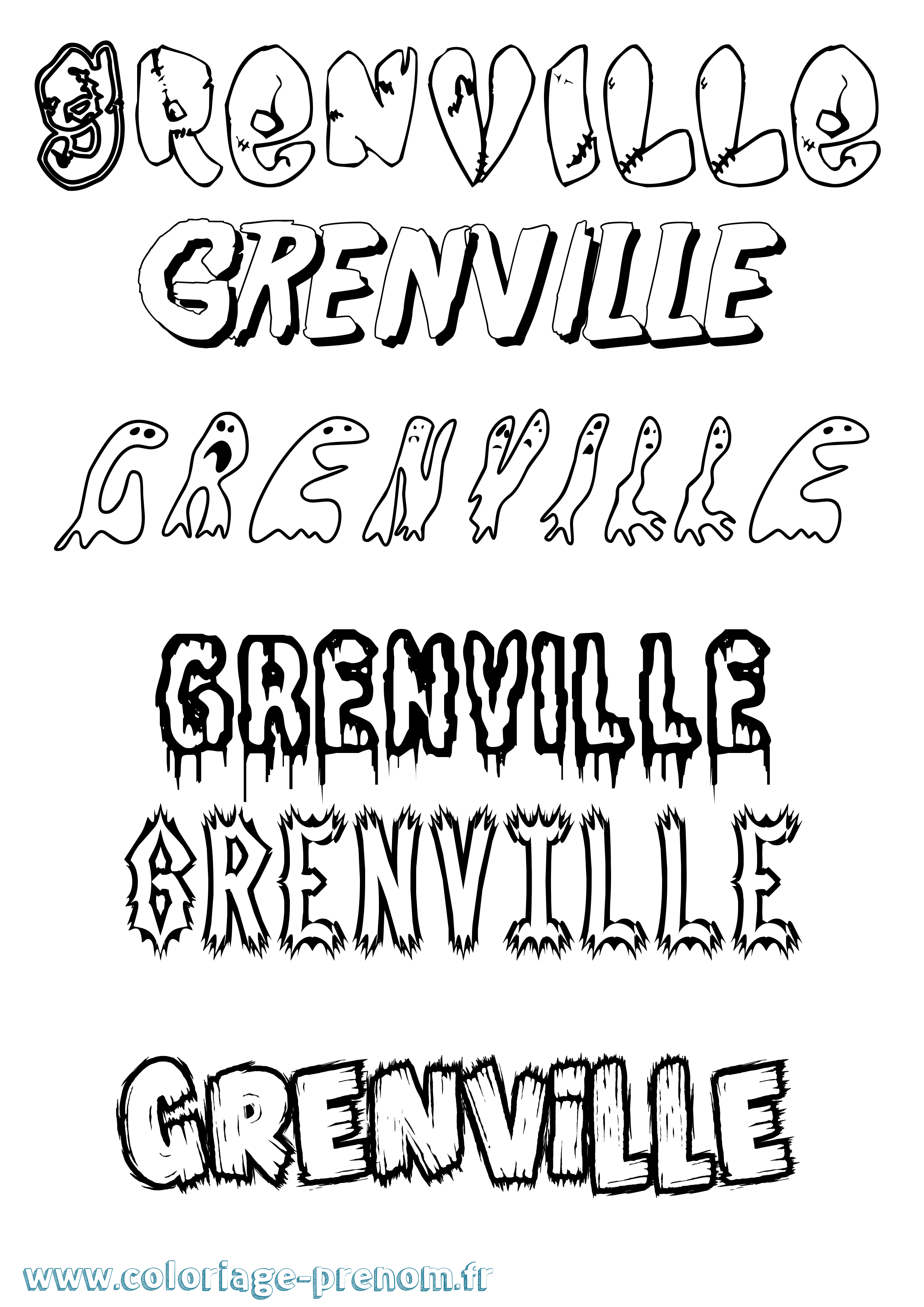 Coloriage Grenville Frisson Coloriage prénom Grenville Frisson