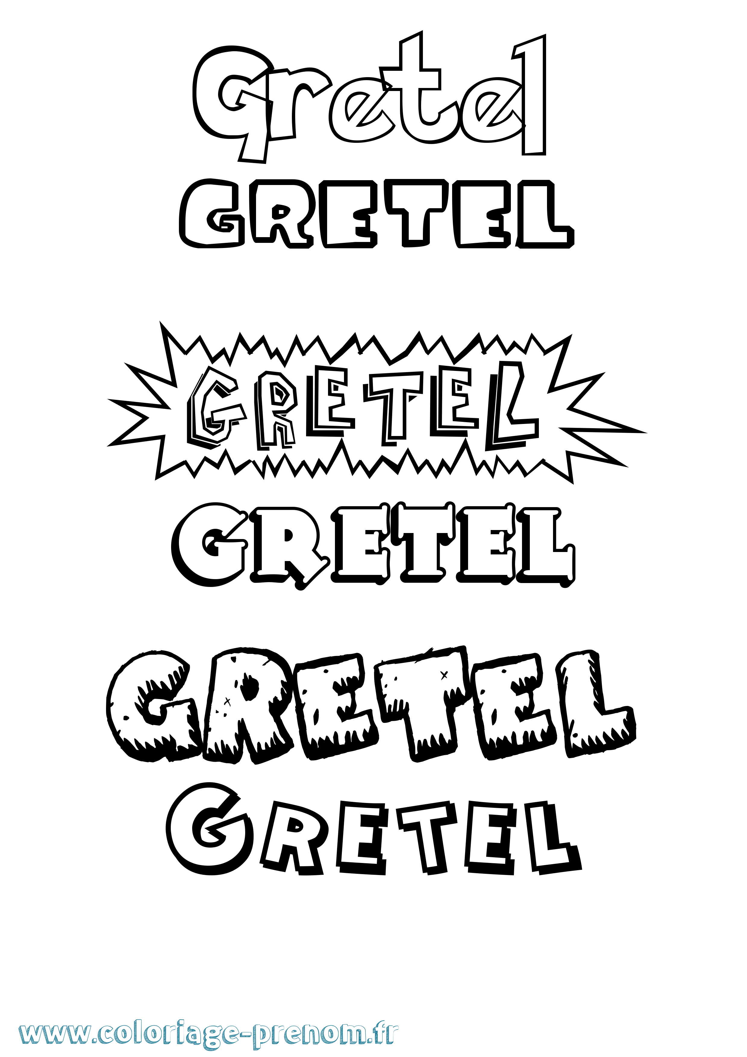 Coloriage Gretel Dessin Animé Coloriage prénom Gretel Dessin Animé