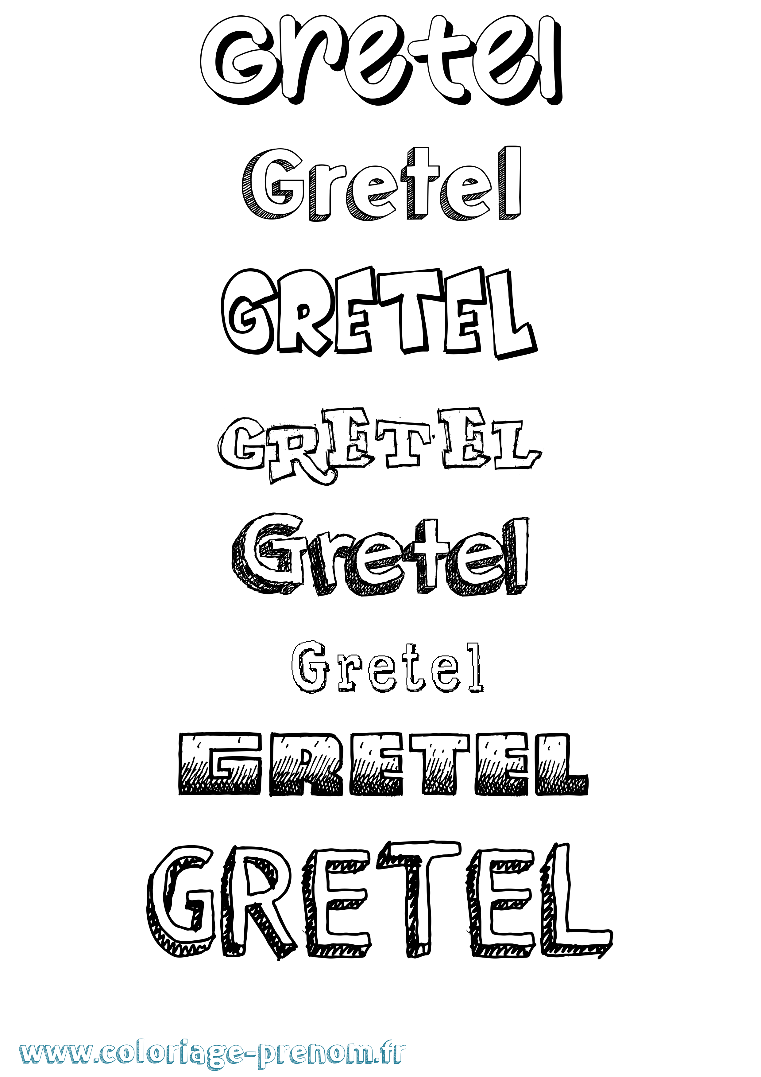 Coloriage Gretel Dessiné Coloriage prénom Gretel Dessiné