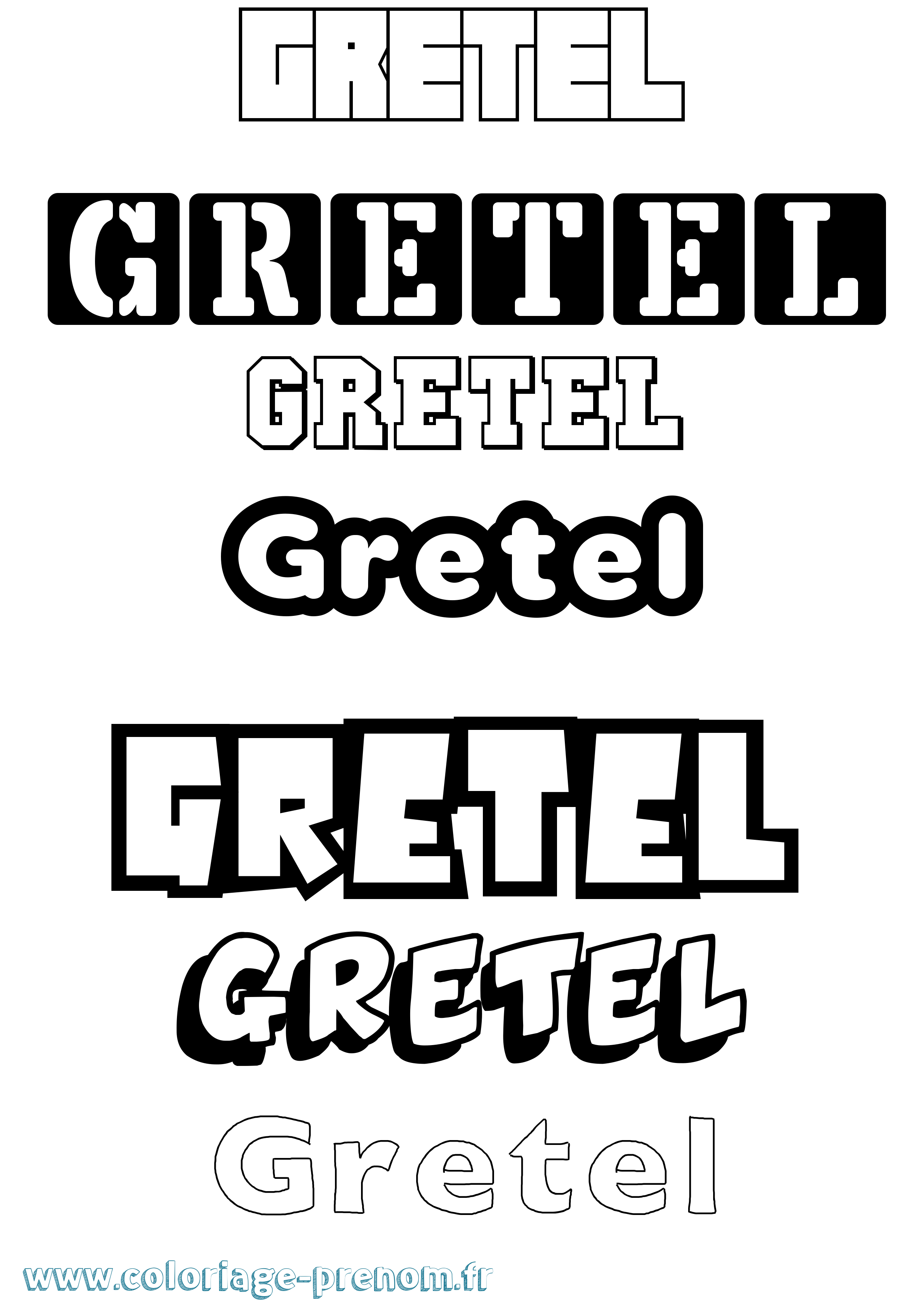 Coloriage Gretel Simple Coloriage prénom Gretel Simple