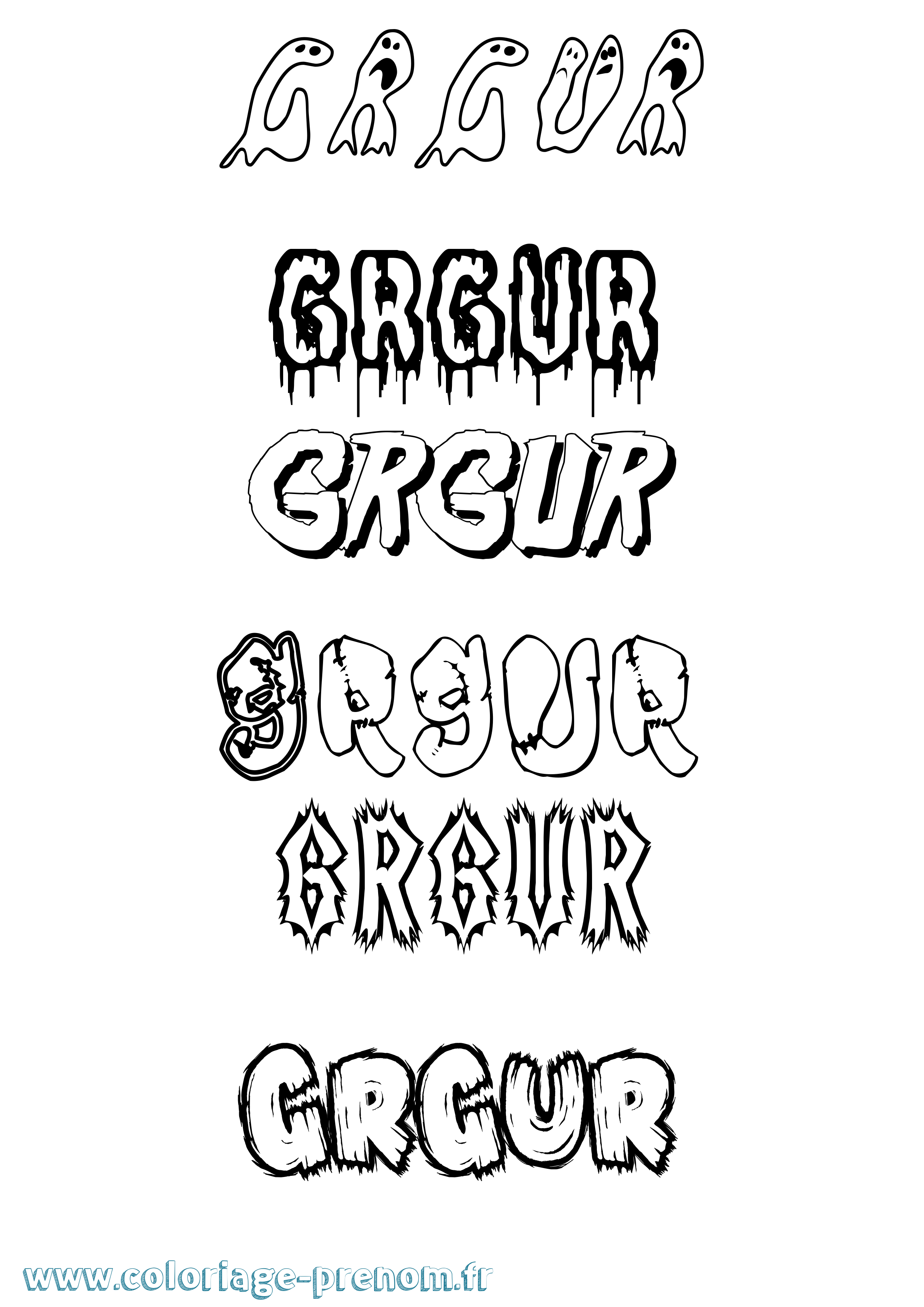 Coloriage Grgur Frisson Coloriage prénom Grgur Frisson