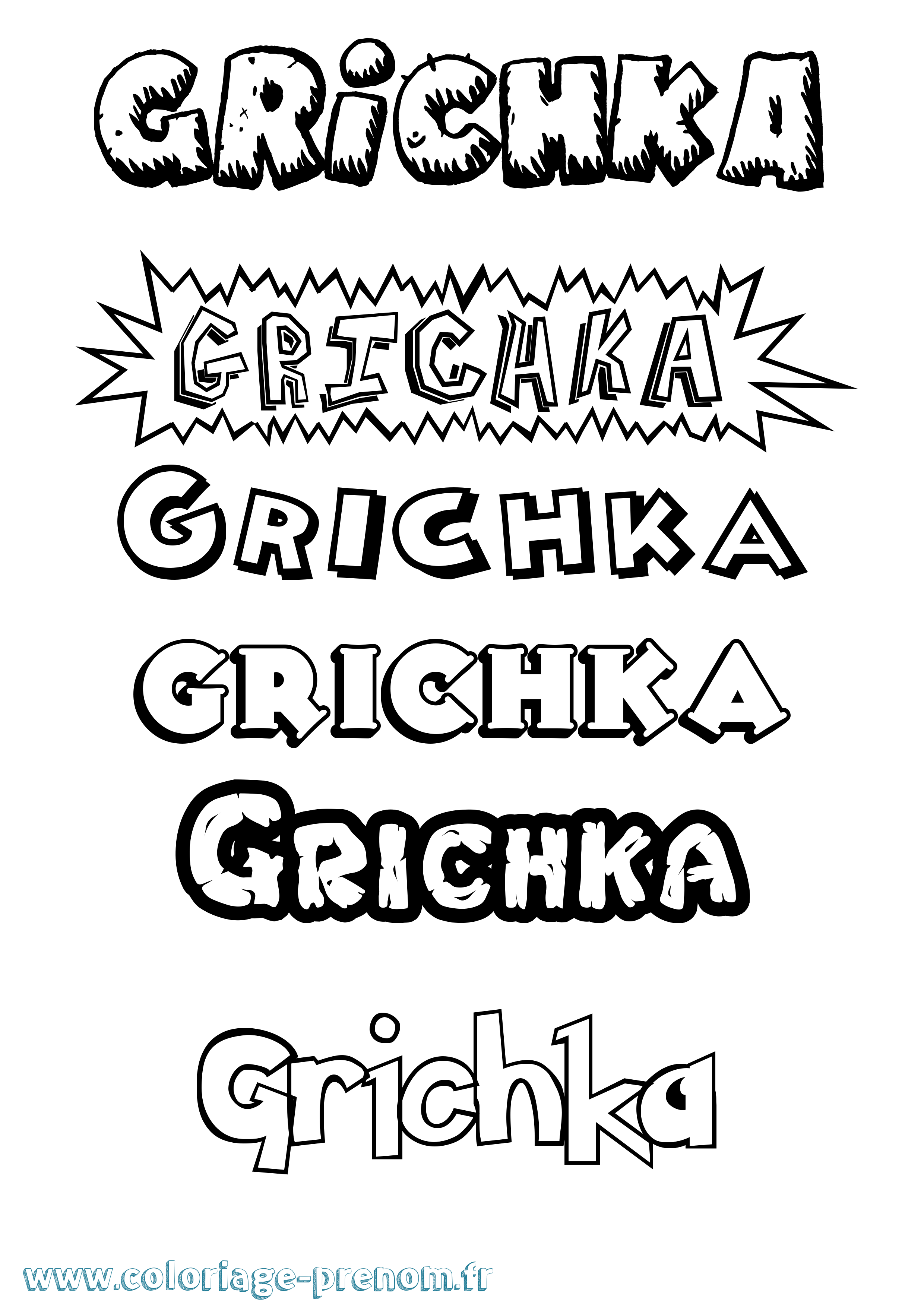 Coloriage Grichka Dessin Animé Coloriage prénom Grichka Dessin Animé