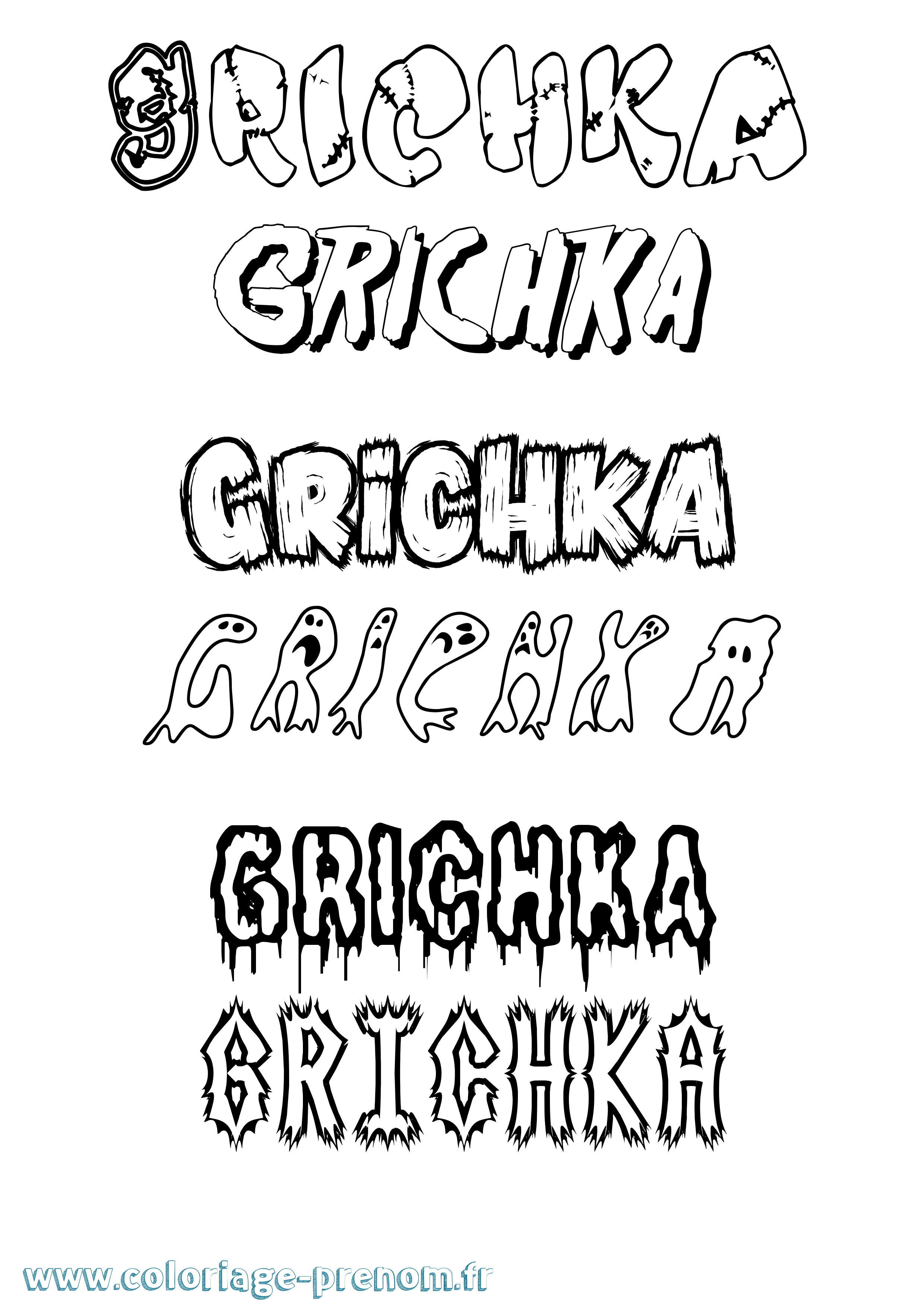 Coloriage Grichka Frisson Coloriage prénom Grichka Frisson
