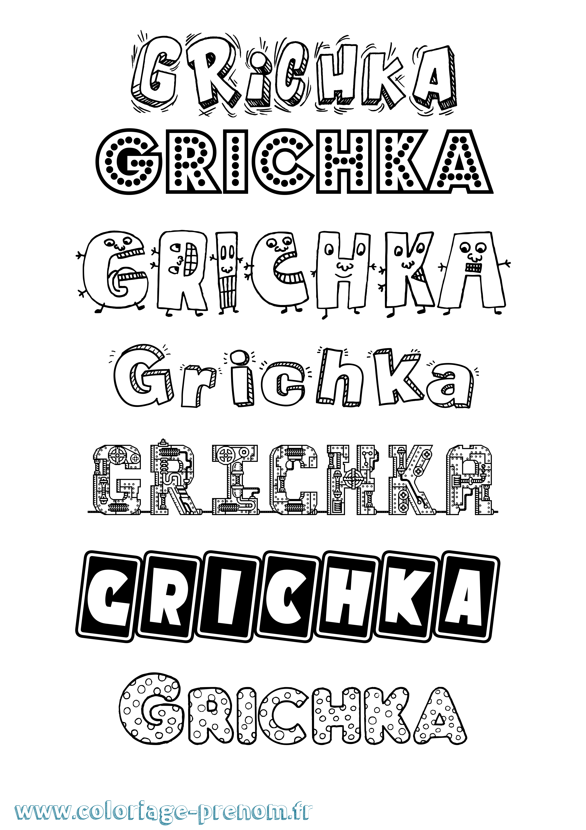 Coloriage Grichka Fun Coloriage prénom Grichka Fun