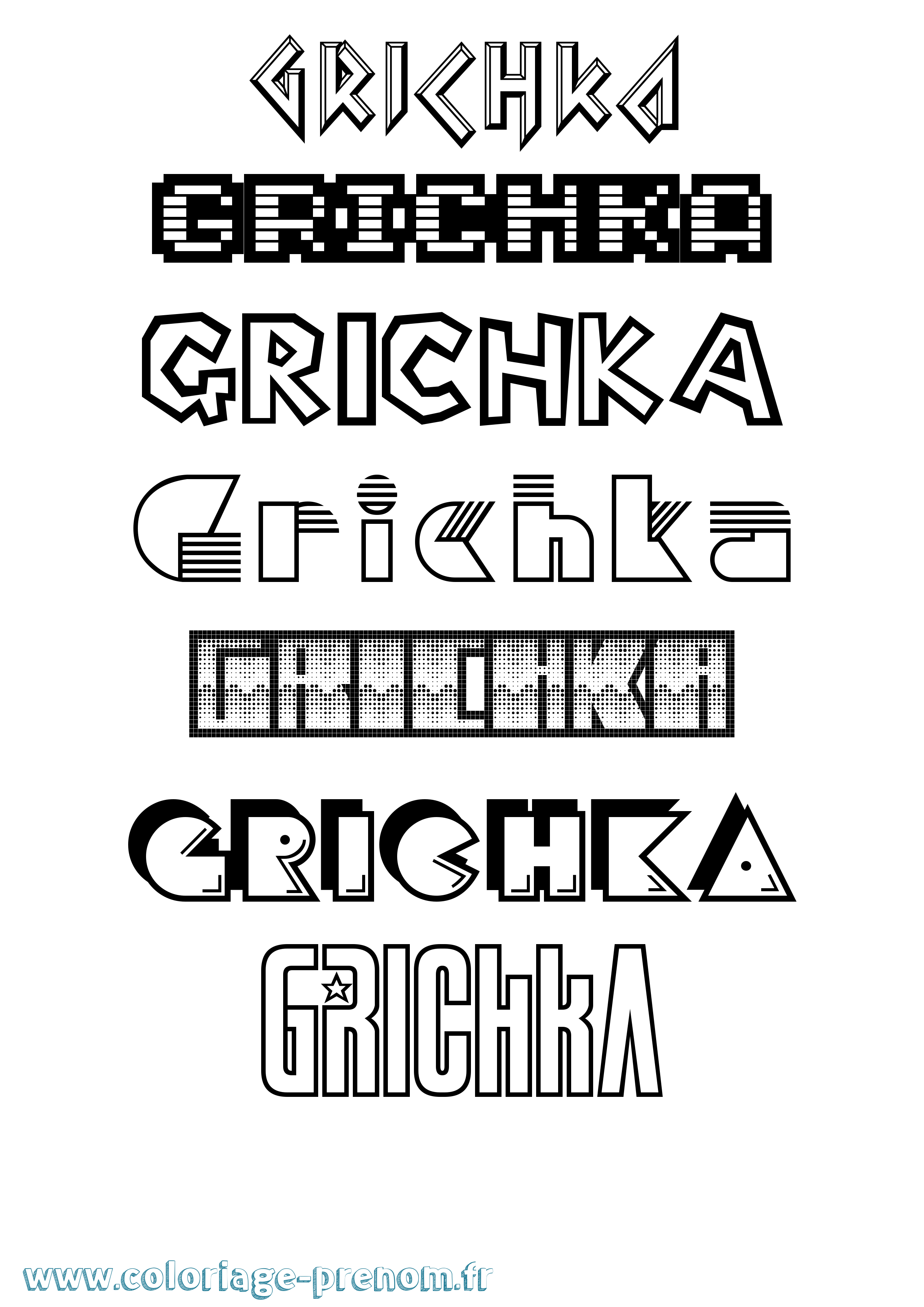 Coloriage Grichka Jeux Vidéos Coloriage prénom Grichka Jeux Vidéos